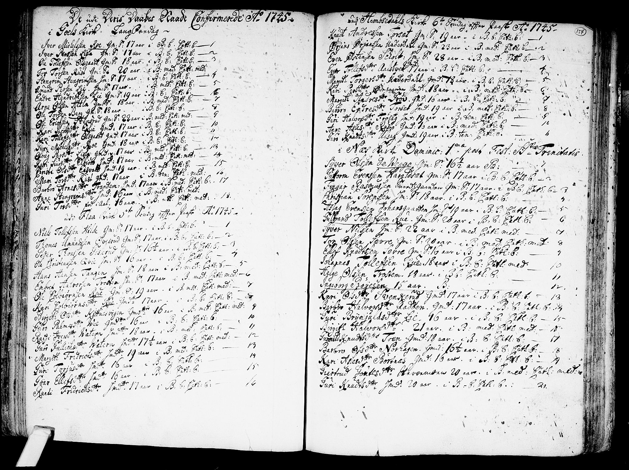 Nes kirkebøker, SAKO/A-236/F/Fa/L0002: Parish register (official) no. 2, 1707-1759, p. 154