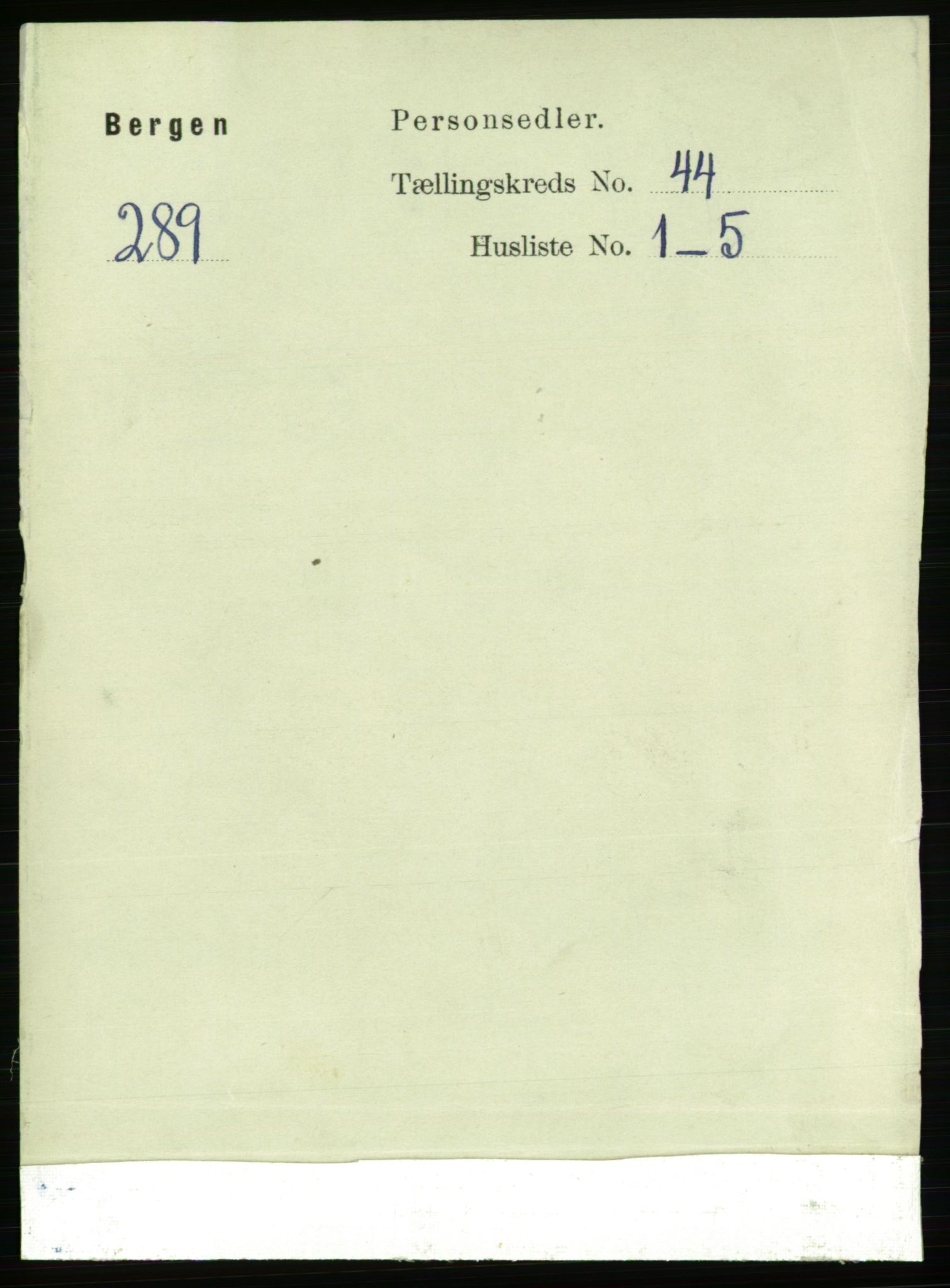 RA, 1891 Census for 1301 Bergen, 1891, p. 52143