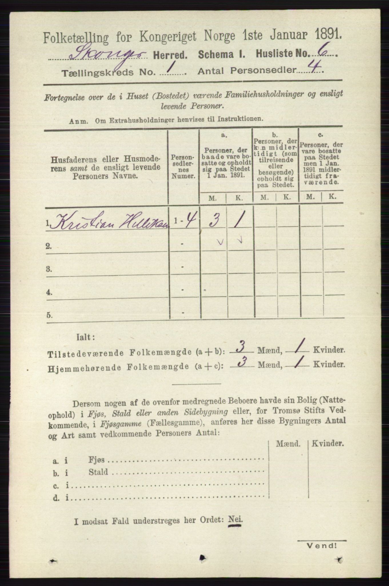 RA, 1891 census for 0712 Skoger, 1891, p. 27