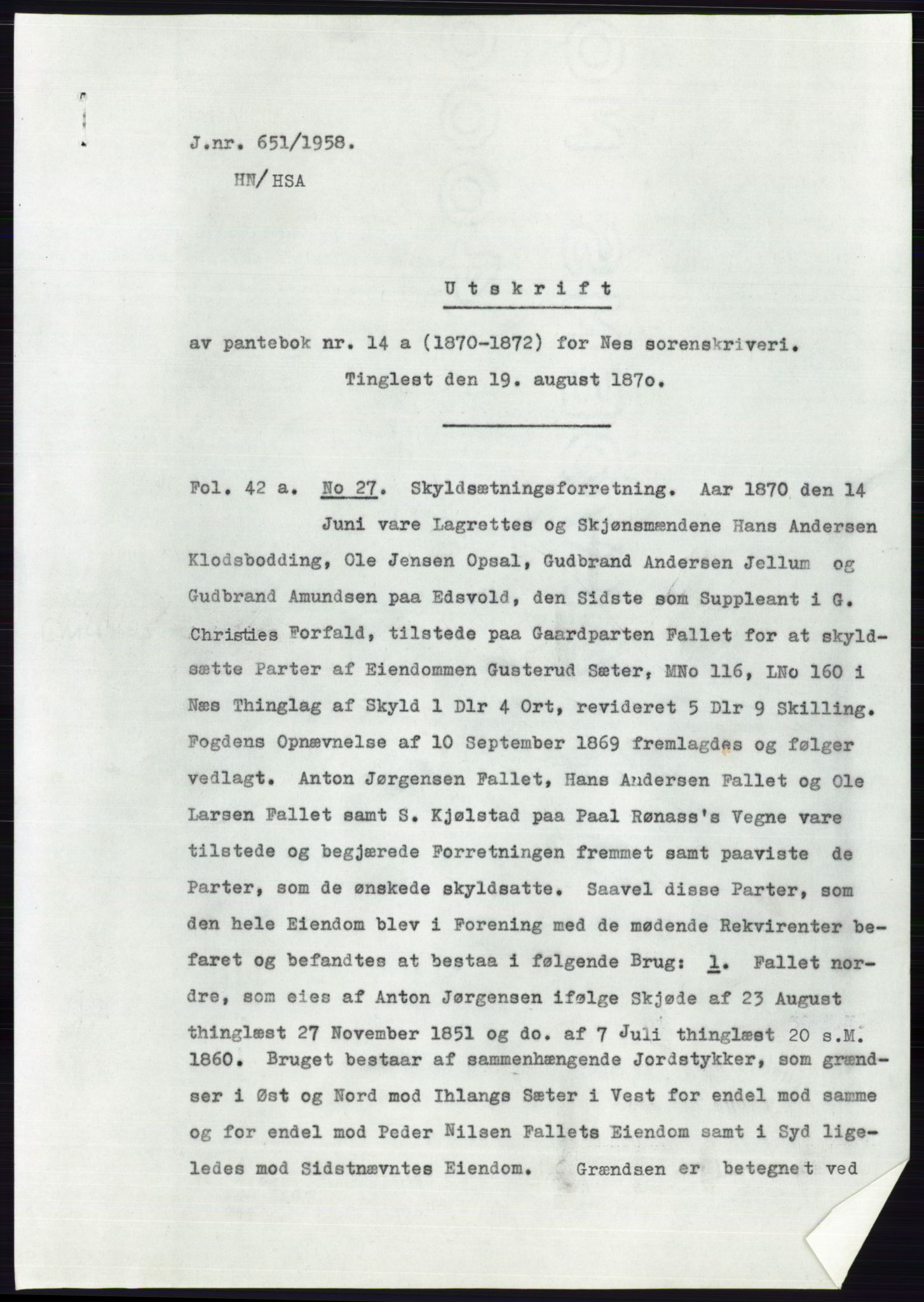 Statsarkivet i Oslo, SAO/A-10621/Z/Zd/L0008: Avskrifter, j.nr 14-1096/1958, 1958, p. 260