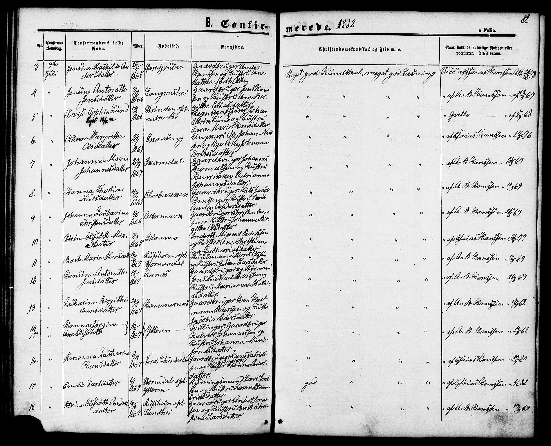 Ministerialprotokoller, klokkerbøker og fødselsregistre - Nordland, AV/SAT-A-1459/827/L0394: Parish register (official) no. 827A06, 1865-1886, p. 82