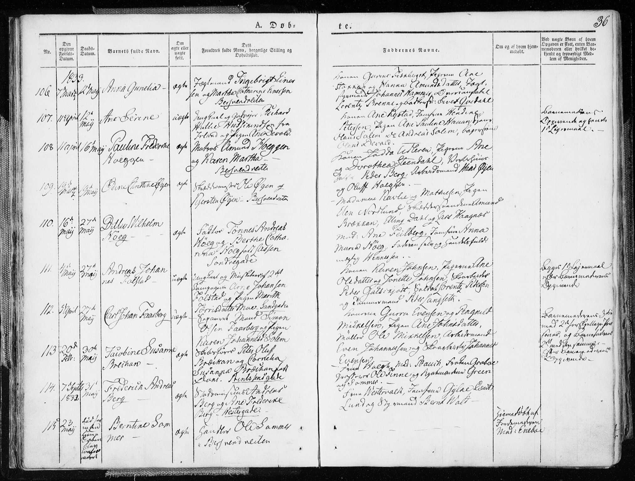 Ministerialprotokoller, klokkerbøker og fødselsregistre - Sør-Trøndelag, SAT/A-1456/601/L0047: Parish register (official) no. 601A15, 1831-1839, p. 36
