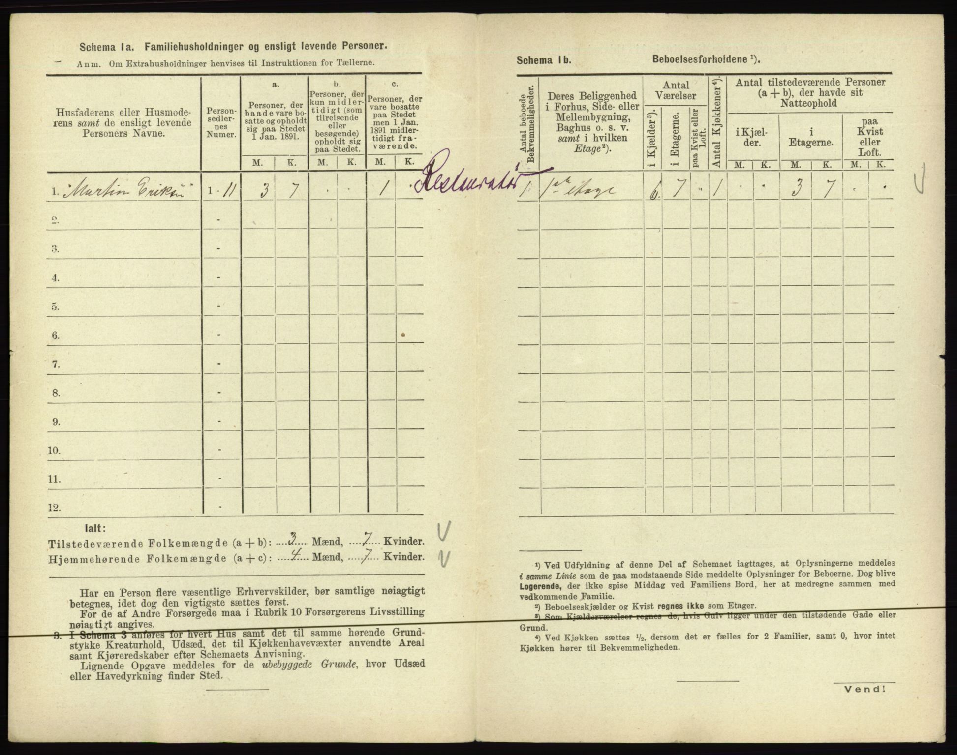 RA, 1891 census for 0501 Lillehammer, 1891, p. 224