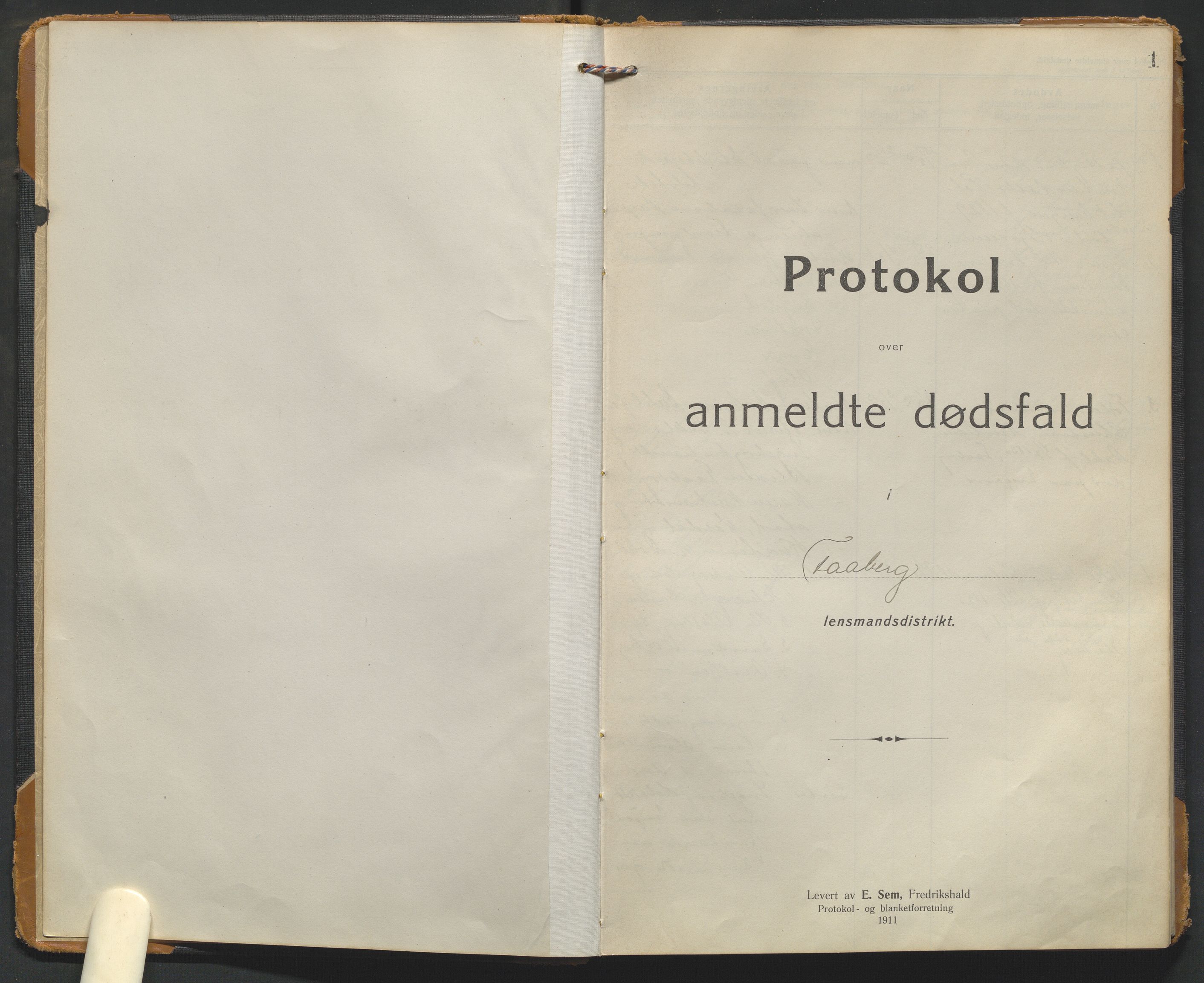 Fåberg lensmannskontor, SAH/PGF-016/H/Ha/L0001/0002: Dødsfallsprotokoller / Dødsfallsprotokoll, 1913-1920, p. 1