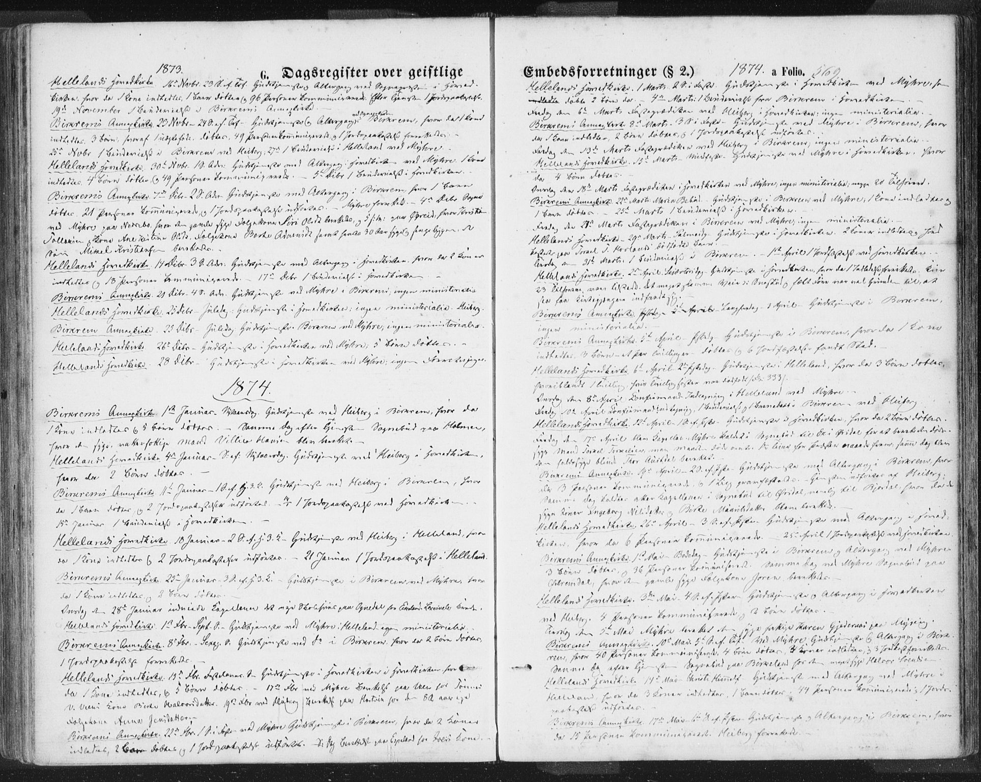 Helleland sokneprestkontor, SAST/A-101810: Parish register (official) no. A 7.2, 1863-1886, p. 569
