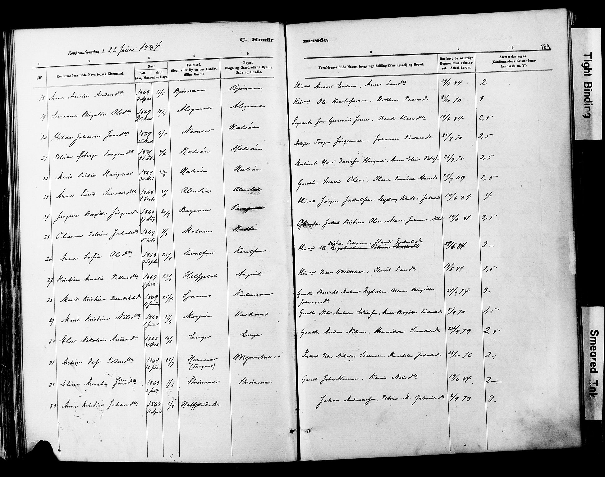 Ministerialprotokoller, klokkerbøker og fødselsregistre - Nordland, SAT/A-1459/820/L0295: Parish register (official) no. 820A16, 1880-1896, p. 189