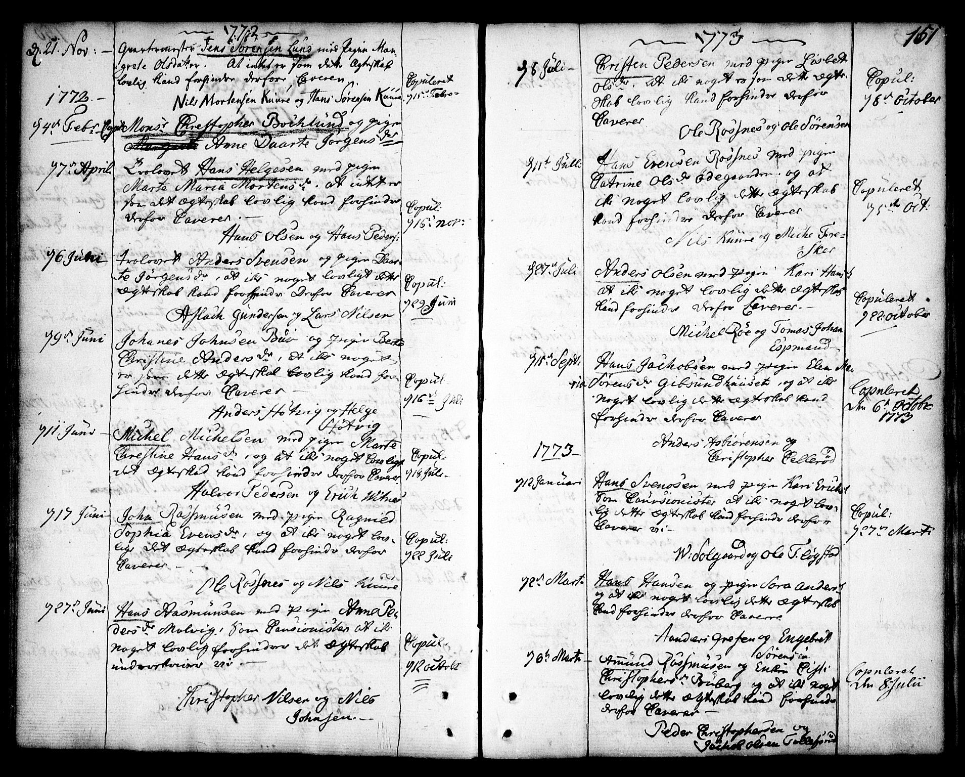 Rygge prestekontor Kirkebøker, SAO/A-10084b/F/Fa/L0002: Parish register (official) no. 2, 1771-1814, p. 151