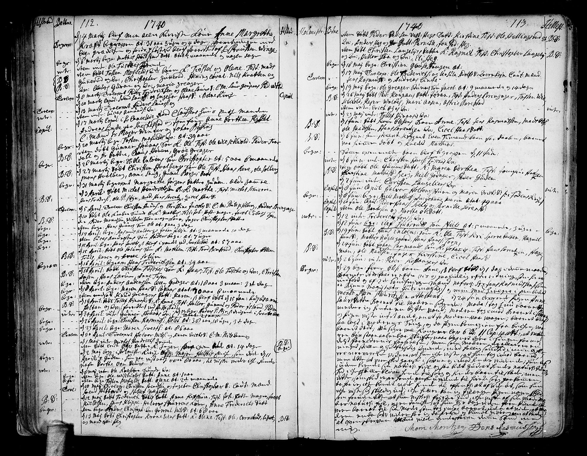 Botne kirkebøker, SAKO/A-340/F/Fa/L0001a: Parish register (official) no. I 1A, 1707-1778, p. 112-113