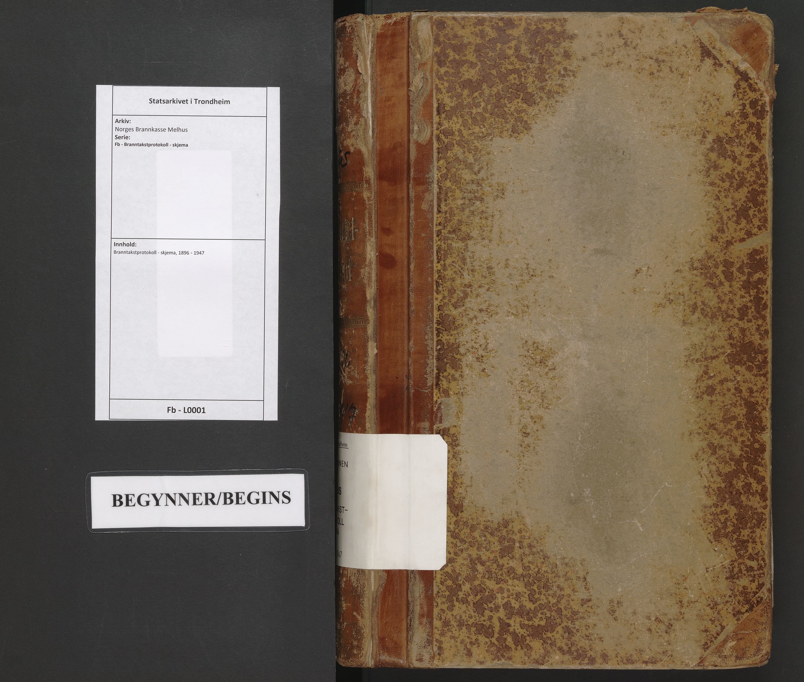 Norges Brannkasse Melhus, SAT/A-5535/Fb/L0001: Branntakstprotokoll - skjema, 1896-1947