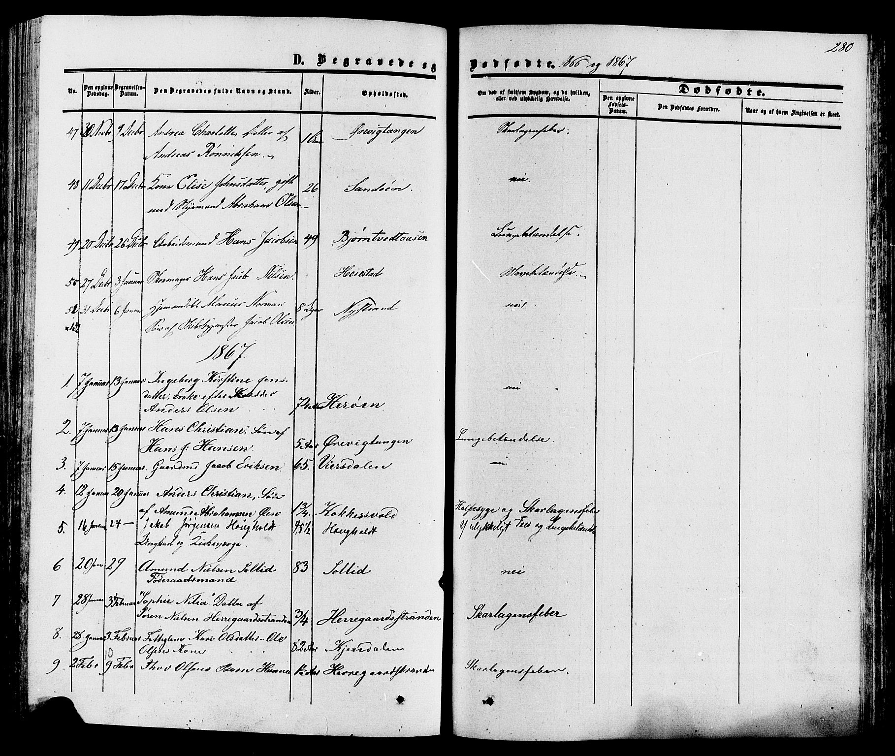 Eidanger kirkebøker, SAKO/A-261/F/Fa/L0010: Parish register (official) no. 10, 1859-1874, p. 280