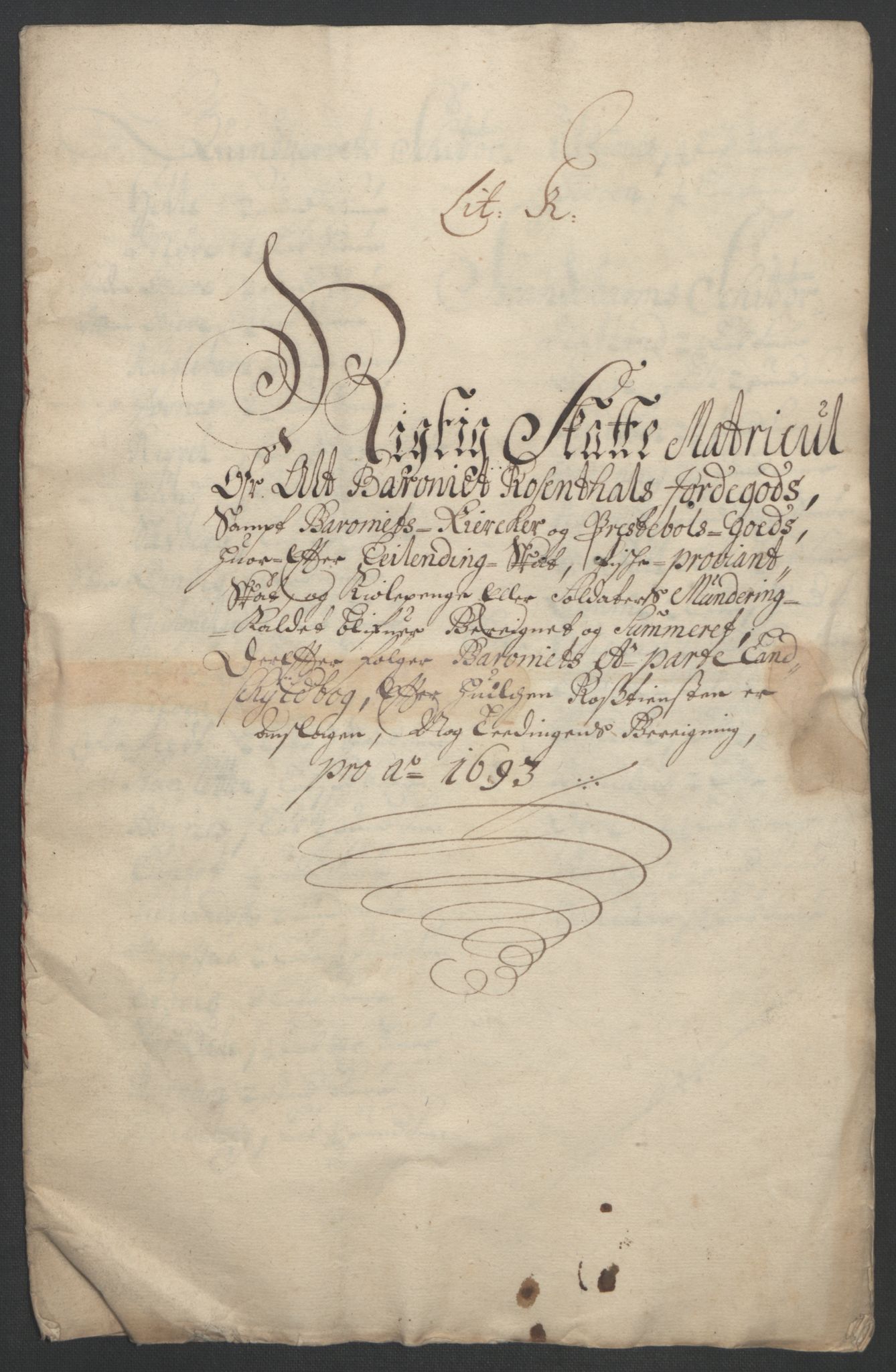Rentekammeret inntil 1814, Reviderte regnskaper, Fogderegnskap, RA/EA-4092/R49/L3138: Fogderegnskap Rosendal Baroni, 1691-1714, p. 19