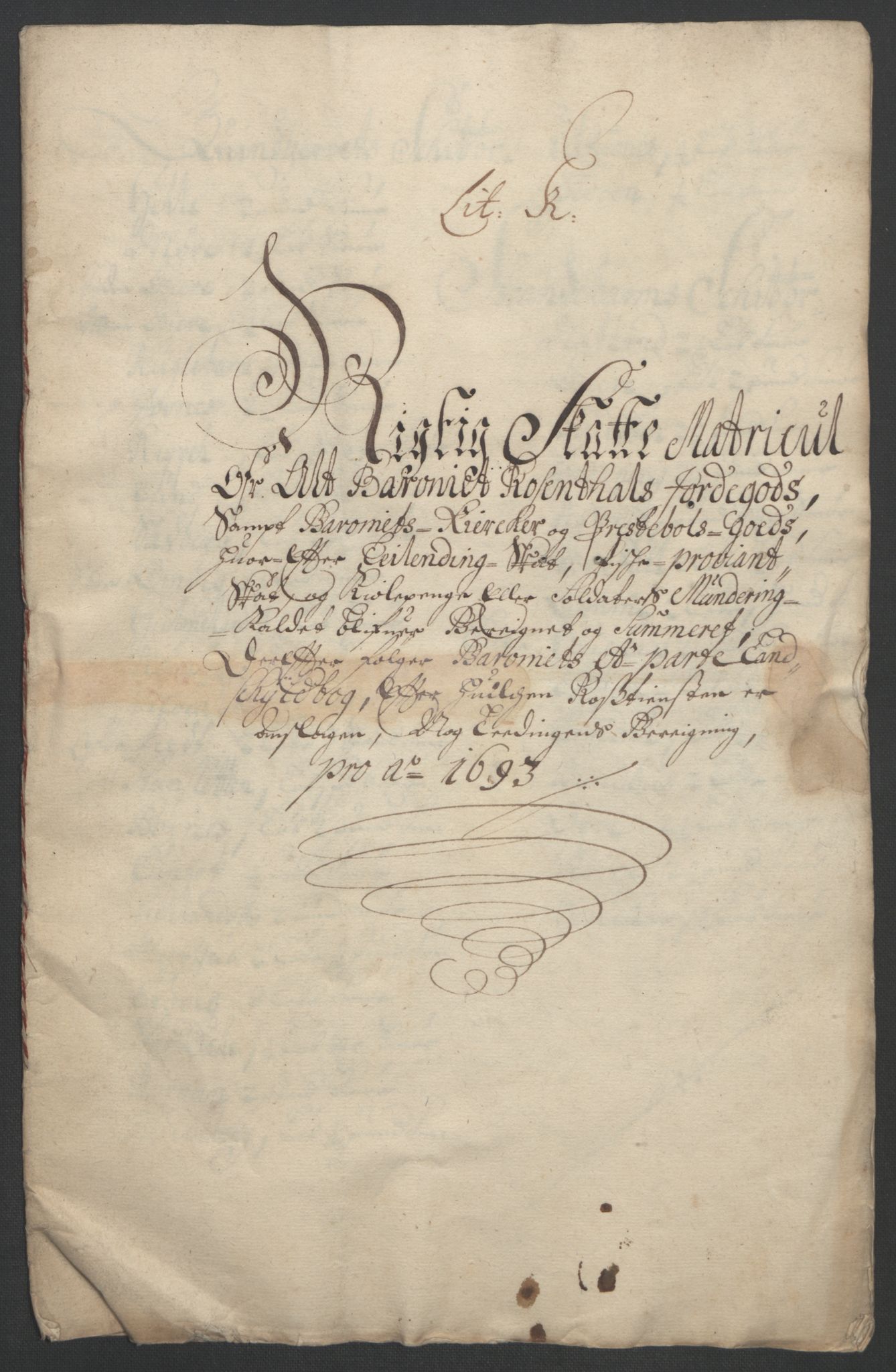 Rentekammeret inntil 1814, Reviderte regnskaper, Fogderegnskap, AV/RA-EA-4092/R49/L3138: Fogderegnskap Rosendal Baroni, 1691-1714, p. 19