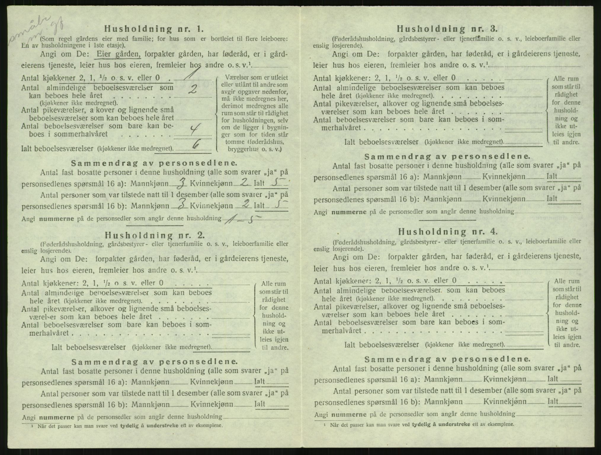 SAT, 1920 census for Aure, 1920, p. 585