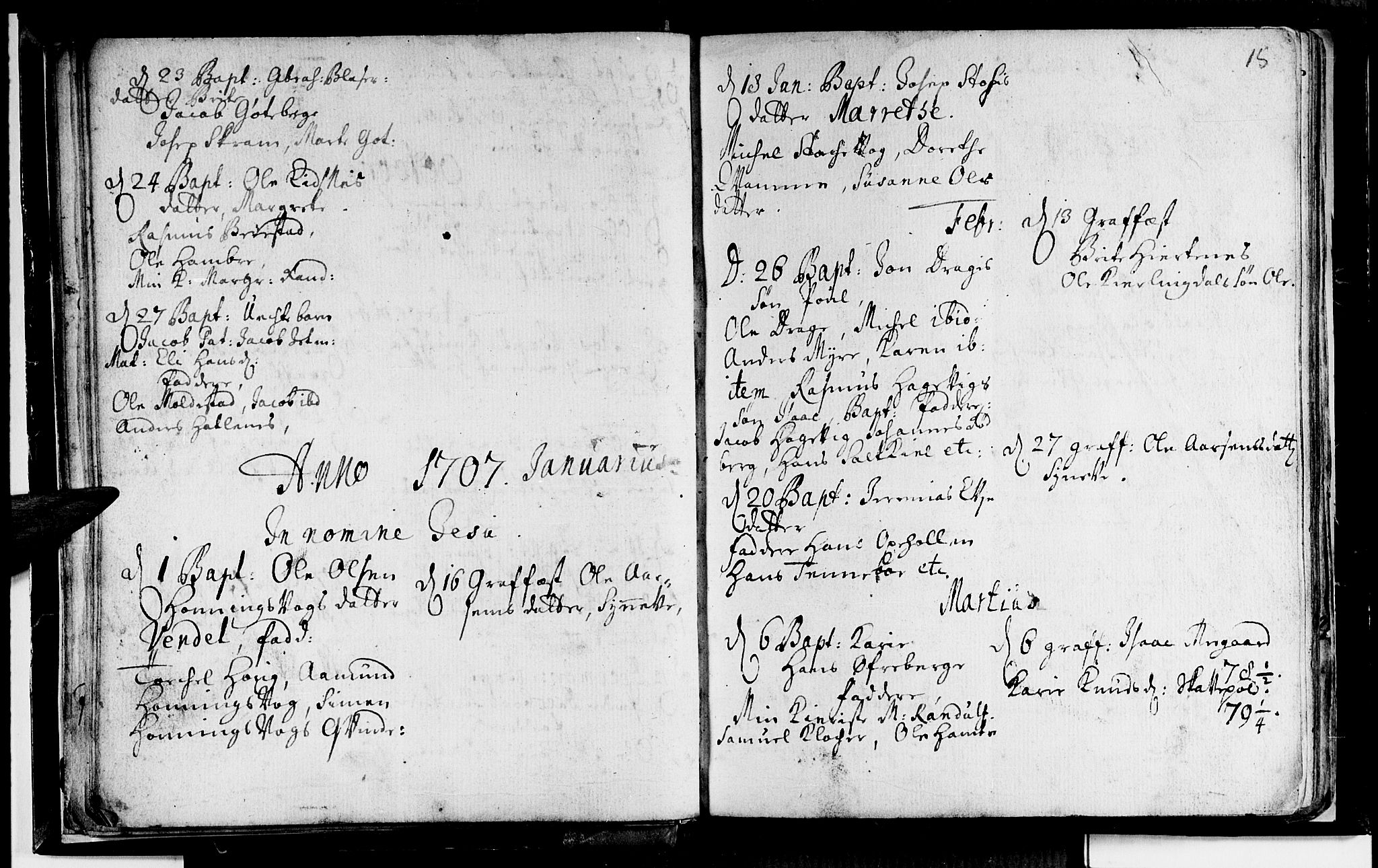 Selje sokneprestembete, SAB/A-99938/H/Ha/Haa/Haaa: Parish register (official) no. A 2, 1704-1715, p. 15