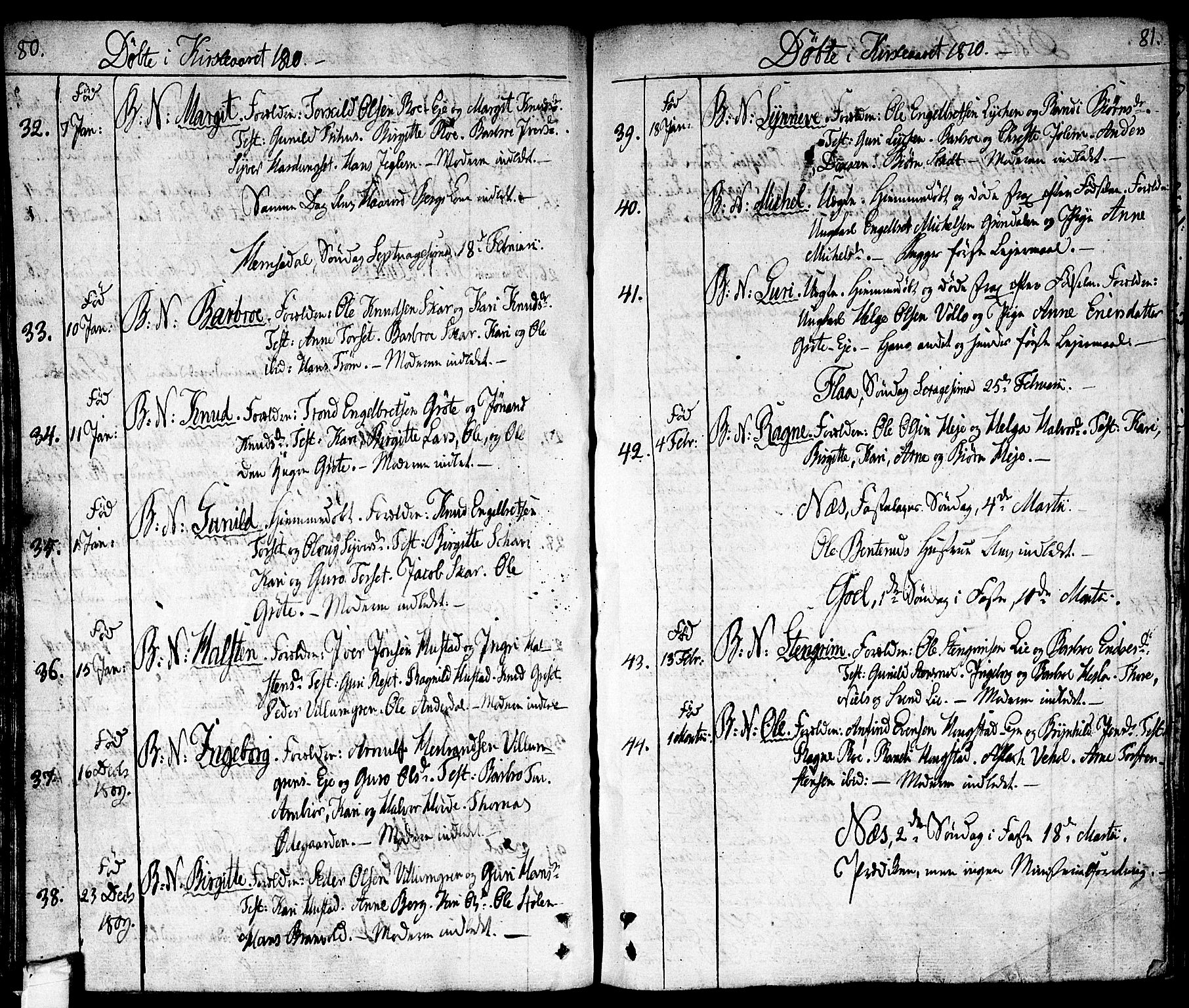 Nes kirkebøker, SAKO/A-236/F/Fa/L0006: Parish register (official) no. 6, 1808-1814, p. 80-81