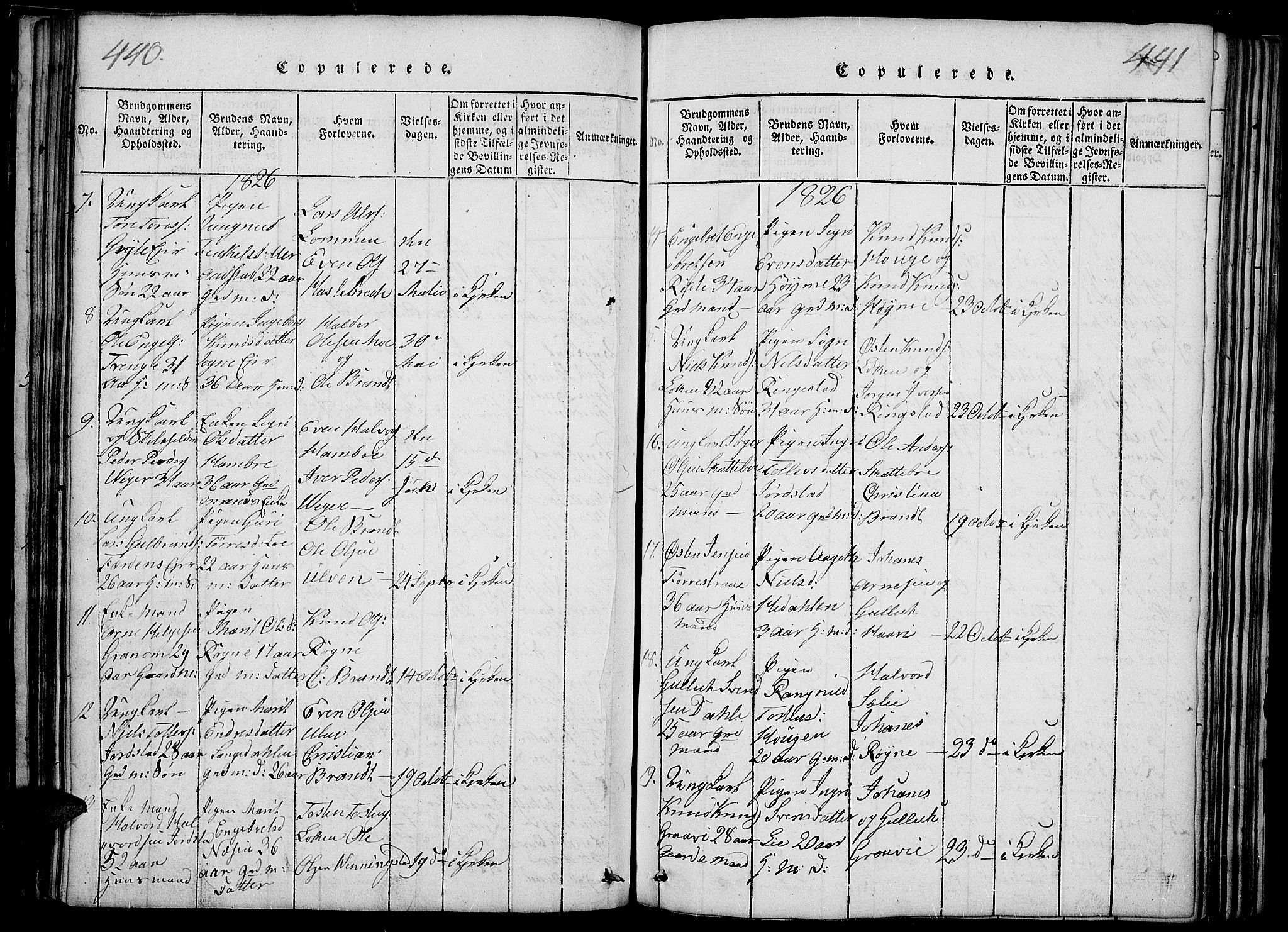 Slidre prestekontor, SAH/PREST-134/H/Ha/Haa/L0002: Parish register (official) no. 2, 1814-1830, p. 440-441