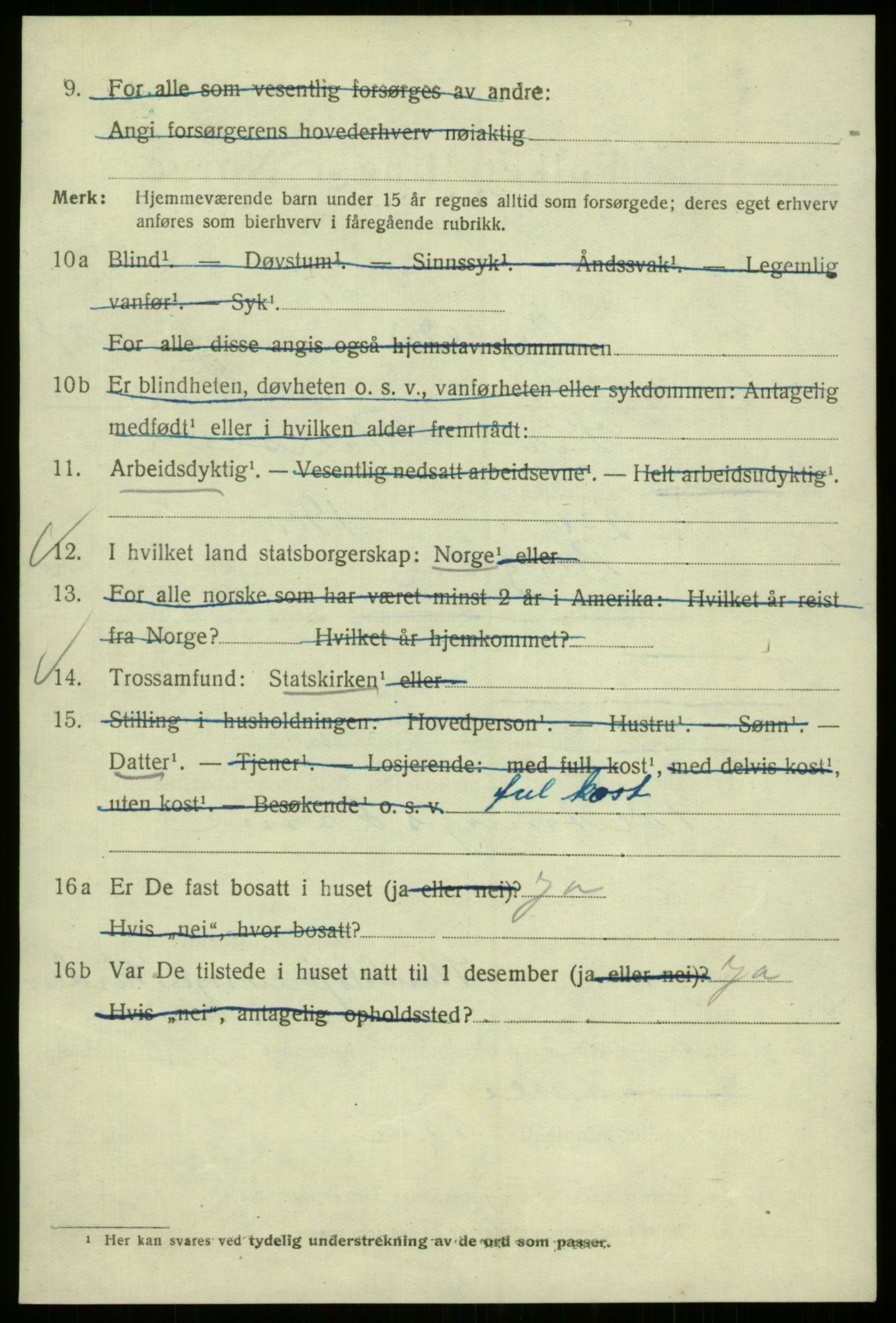 SAB, 1920 census for Bergen, 1920, p. 191494