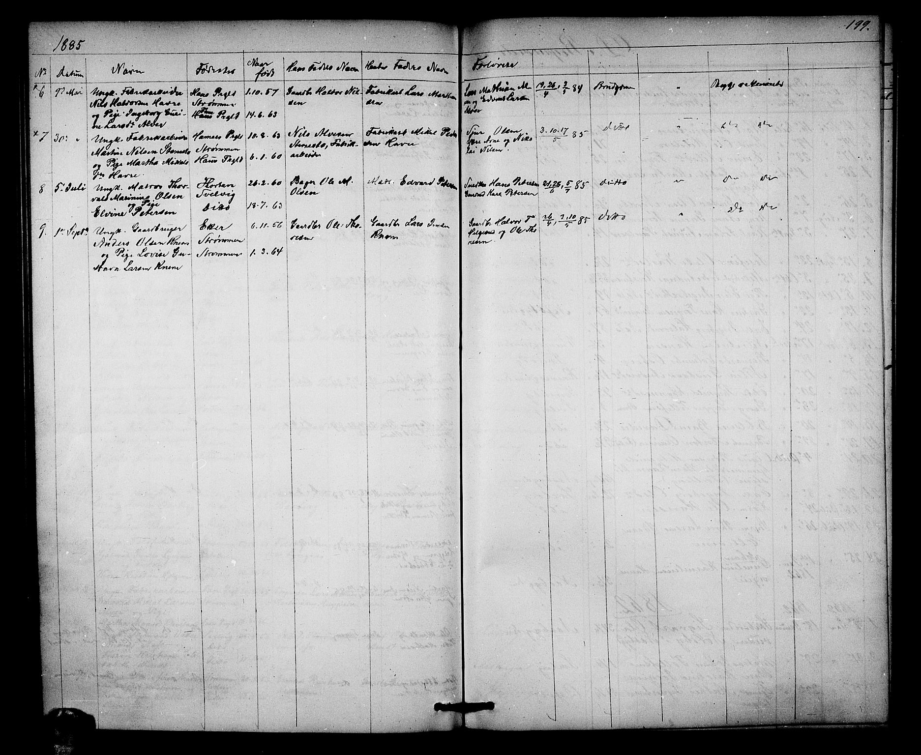 Strømm kirkebøker, AV/SAKO-A-322/G/Ga/L0001: Parish register (copy) no. I 1, 1861-1885, p. 199