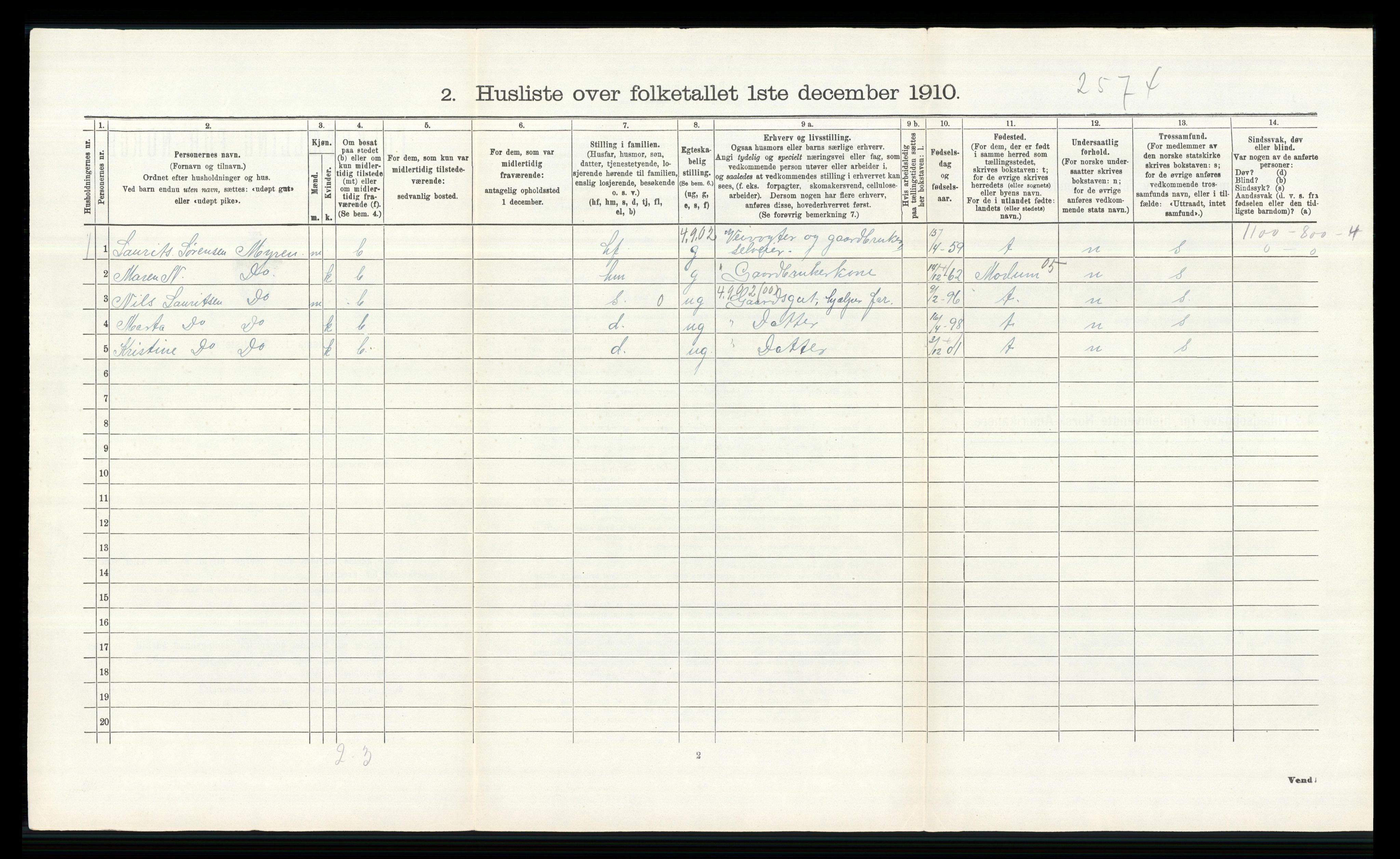 RA, 1910 census for Øvre Eiker, 1910, p. 1342