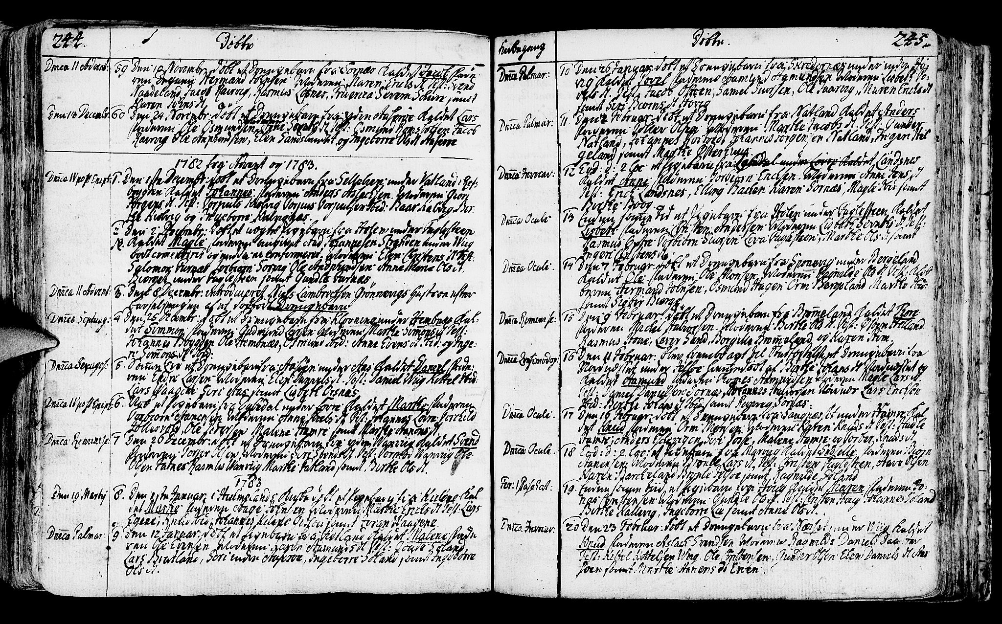Jelsa sokneprestkontor, SAST/A-101842/01/IV: Parish register (official) no. A 3, 1768-1796, p. 244-245