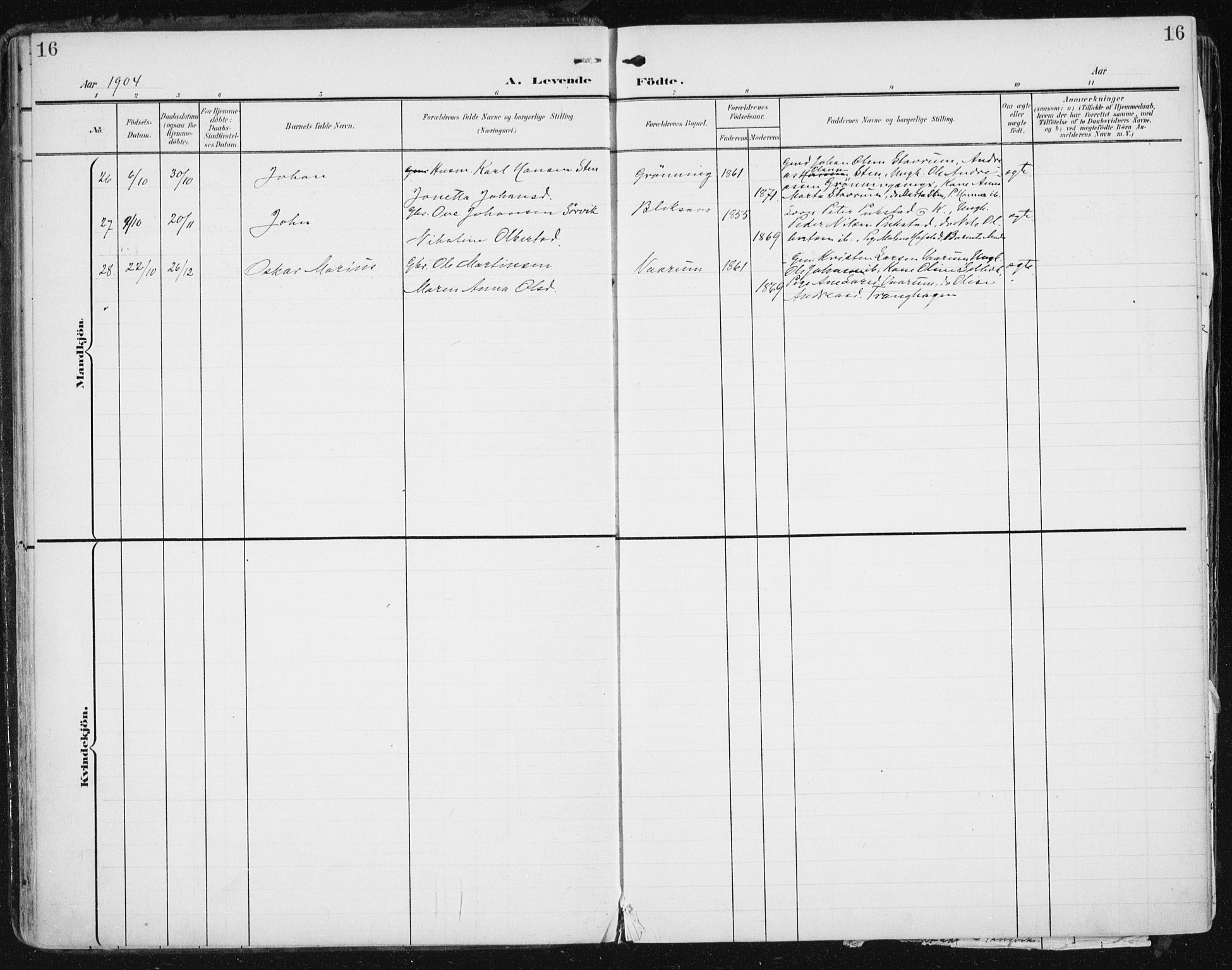 Ministerialprotokoller, klokkerbøker og fødselsregistre - Sør-Trøndelag, SAT/A-1456/646/L0616: Parish register (official) no. 646A14, 1900-1918, p. 16