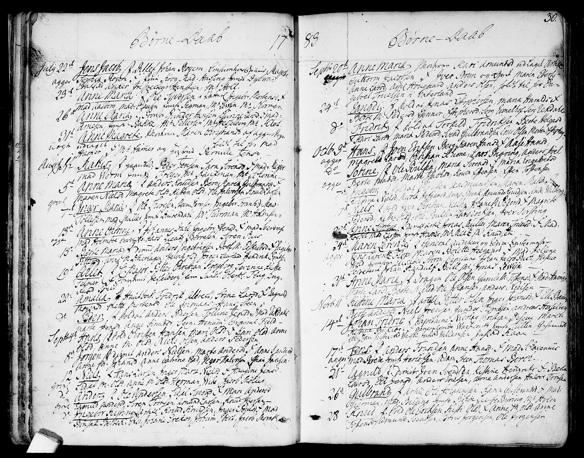 Garnisonsmenigheten Kirkebøker, SAO/A-10846/F/Fa/L0003: Parish register (official) no. 3, 1777-1809, p. 30