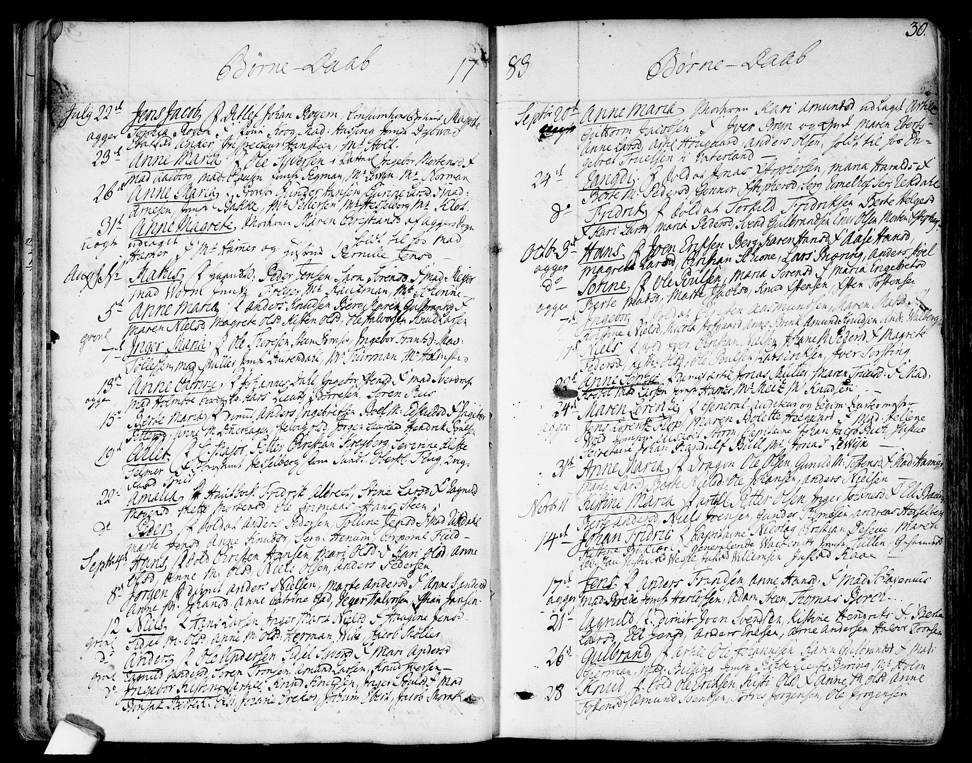 Garnisonsmenigheten Kirkebøker, AV/SAO-A-10846/F/Fa/L0003: Parish register (official) no. 3, 1777-1809, p. 30