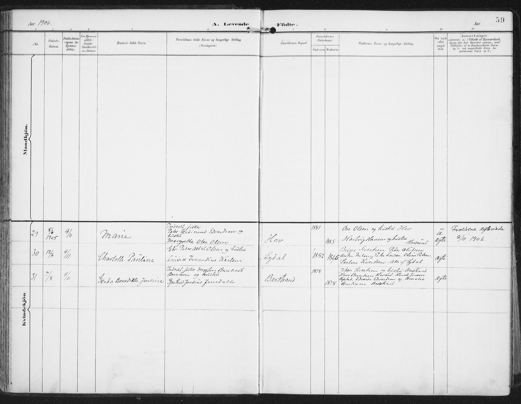 Ministerialprotokoller, klokkerbøker og fødselsregistre - Nordland, AV/SAT-A-1459/876/L1098: Parish register (official) no. 876A04, 1896-1915, p. 59