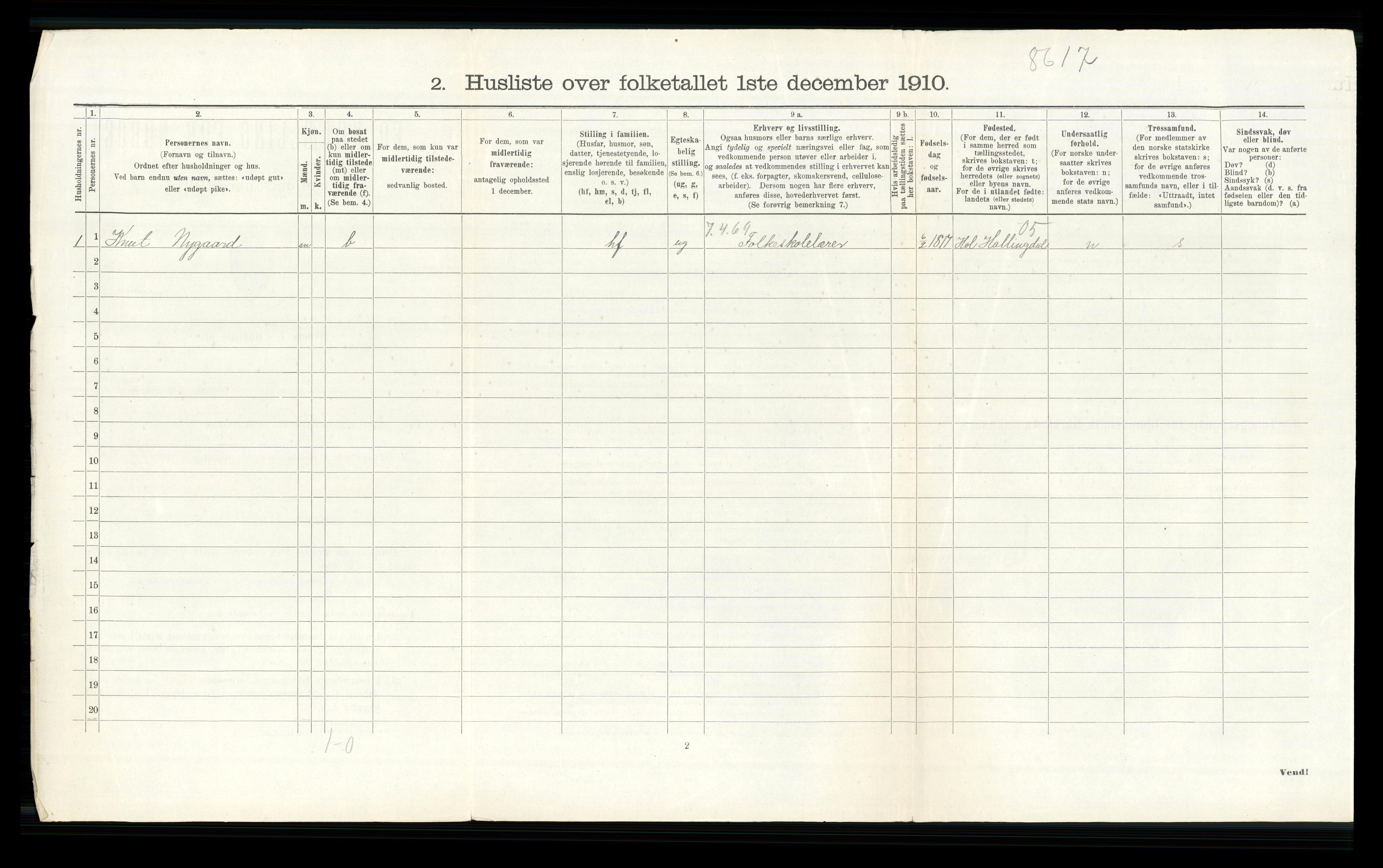 RA, 1910 census for Modum, 1910, p. 3205