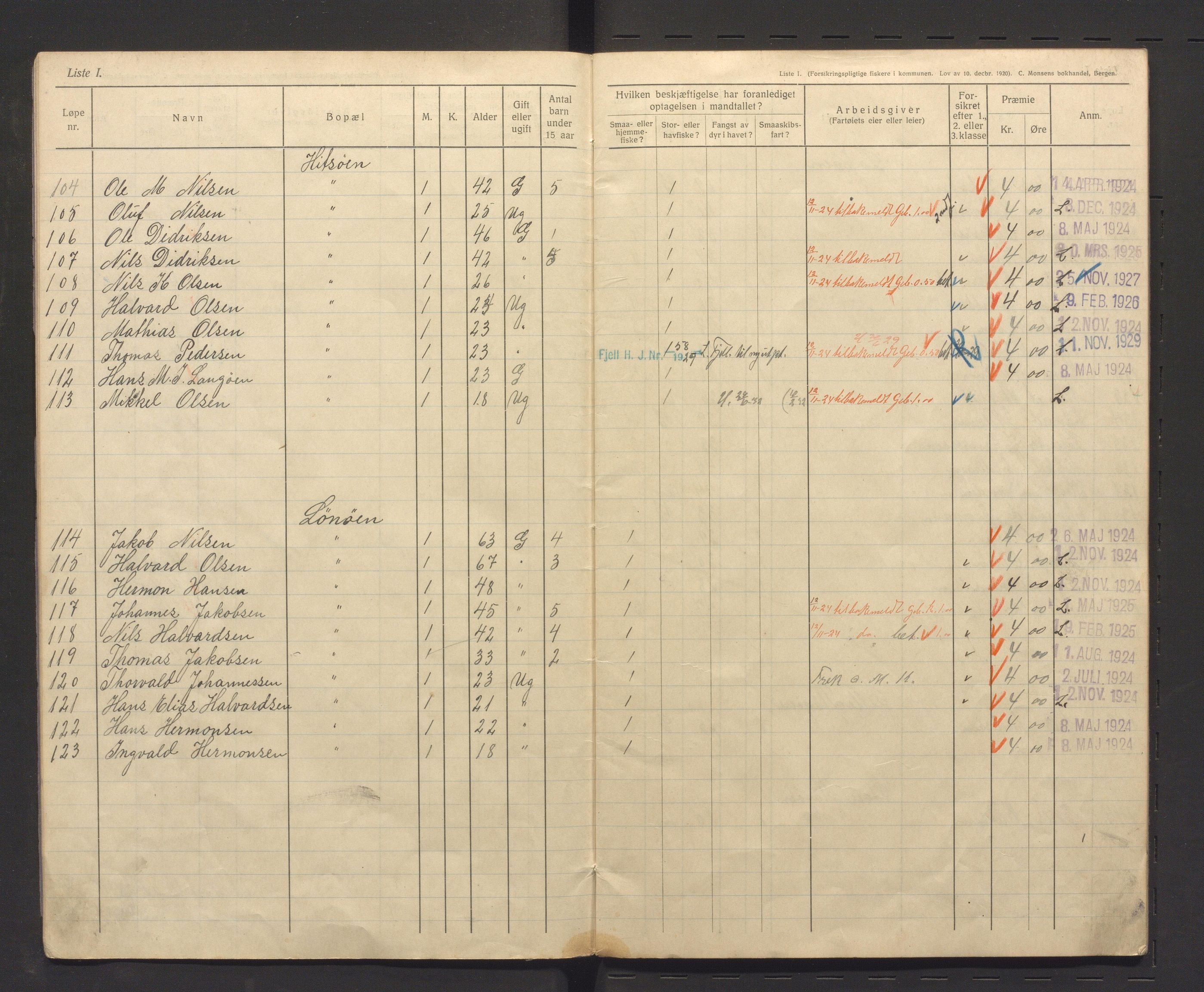 Fjell kommune. Fiskarmanntalsnemnda, IKAH/1246-352/F/Fa/L0001/0003: Fiskarmanntal / Fiskarmanntal, 1924