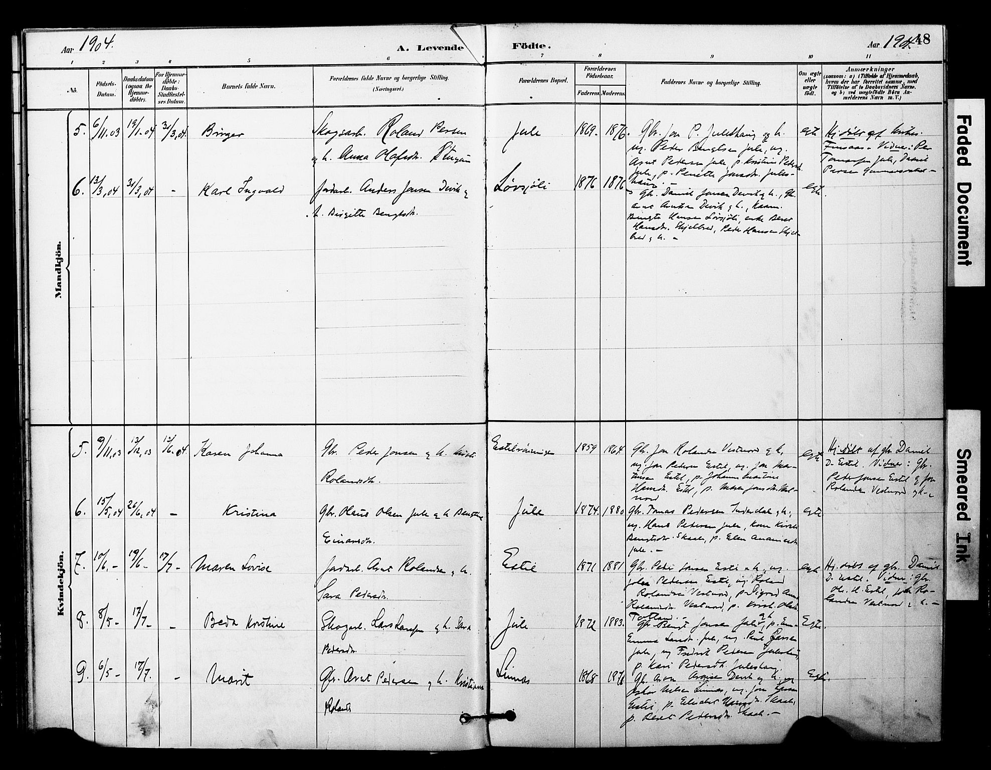 Ministerialprotokoller, klokkerbøker og fødselsregistre - Nord-Trøndelag, AV/SAT-A-1458/757/L0505: Parish register (official) no. 757A01, 1882-1904, p. 48