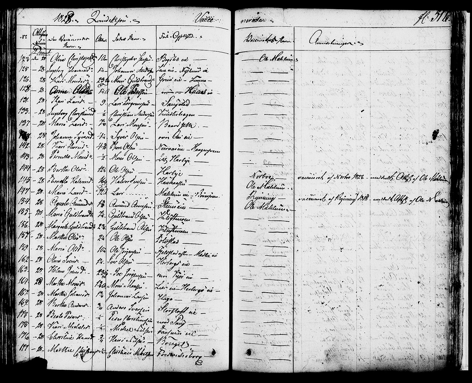 Ringsaker prestekontor, AV/SAH-PREST-014/K/Ka/L0007: Parish register (official) no. 7B, 1826-1837, p. 516