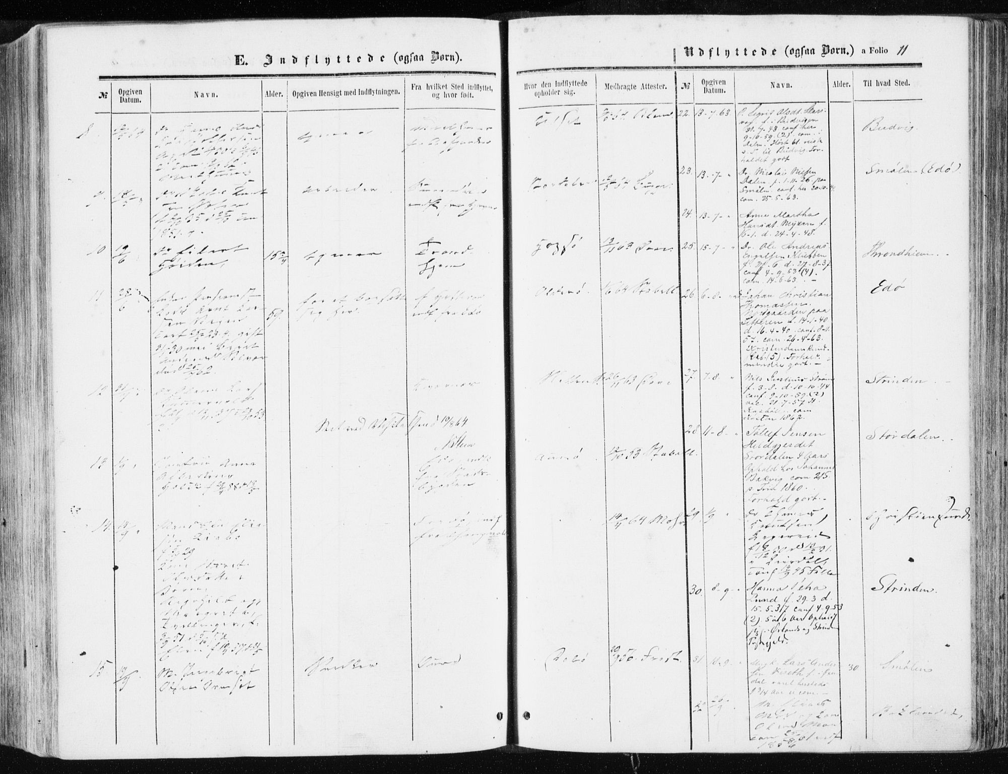 Ministerialprotokoller, klokkerbøker og fødselsregistre - Sør-Trøndelag, AV/SAT-A-1456/634/L0531: Parish register (official) no. 634A07, 1861-1870, p. 11