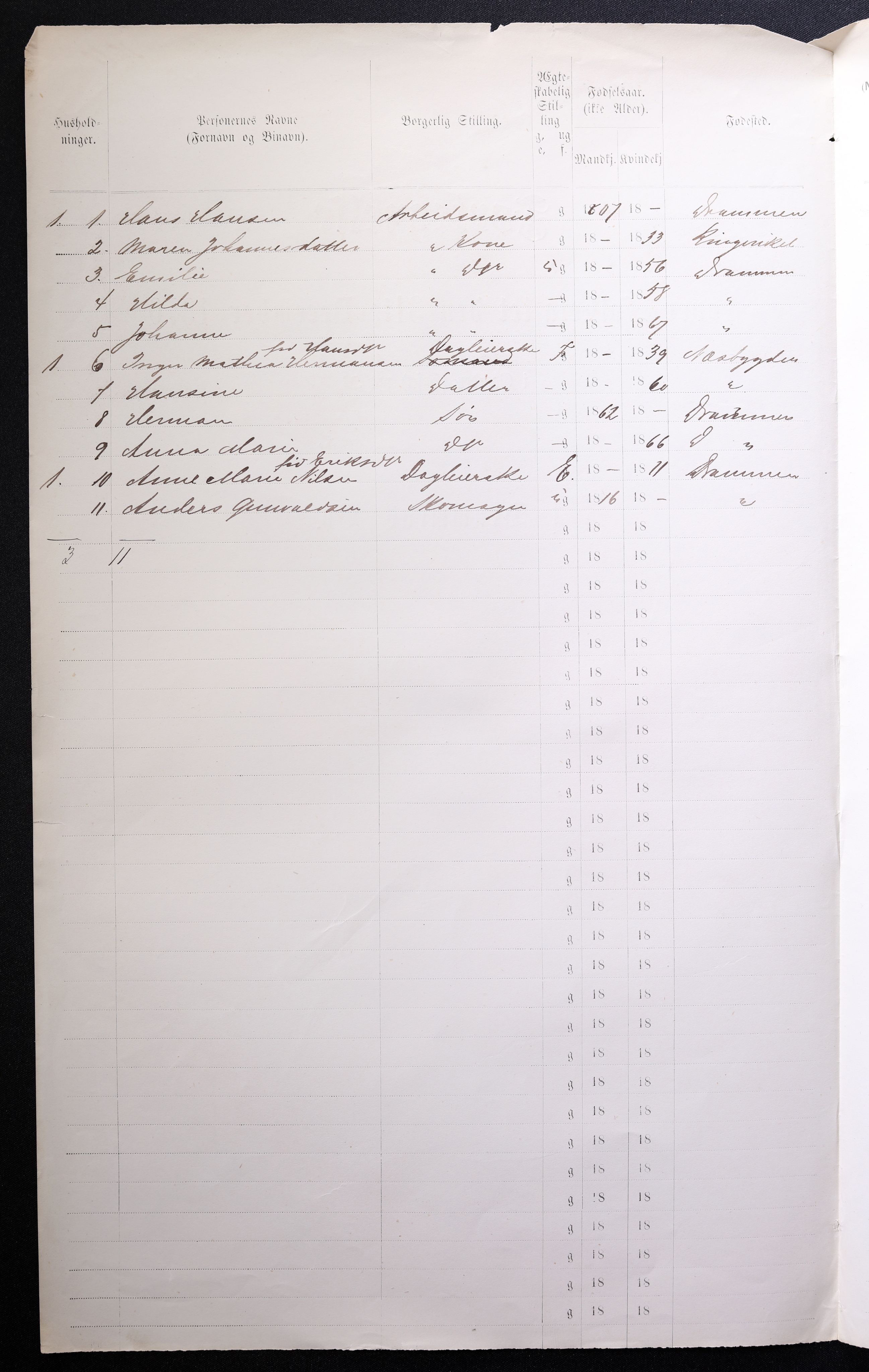 RA, 1870 census for 0602 Drammen, 1870, p. 37