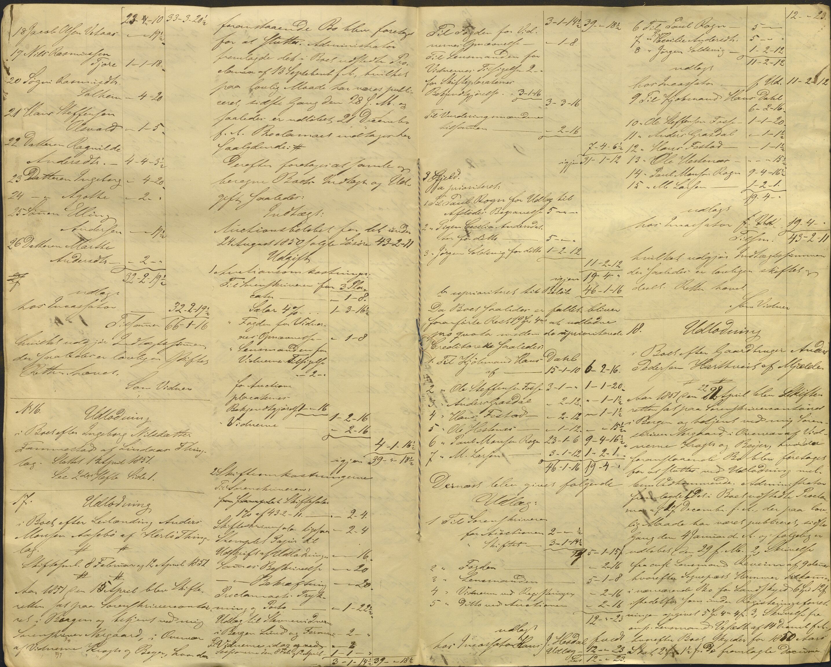 Nordhordland sorenskrivar, AV/SAB-A-2901/1/H/Hd/Hdb/L0001: Konsept til utlodningar, 1850-1852, p. 313