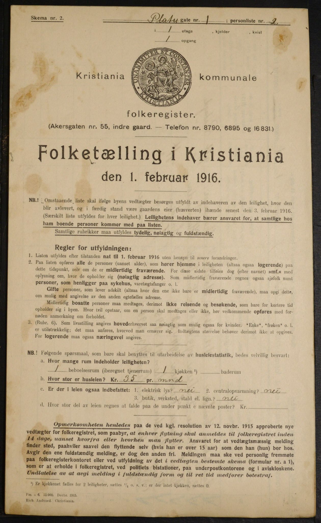 OBA, Municipal Census 1916 for Kristiania, 1916, p. 82111