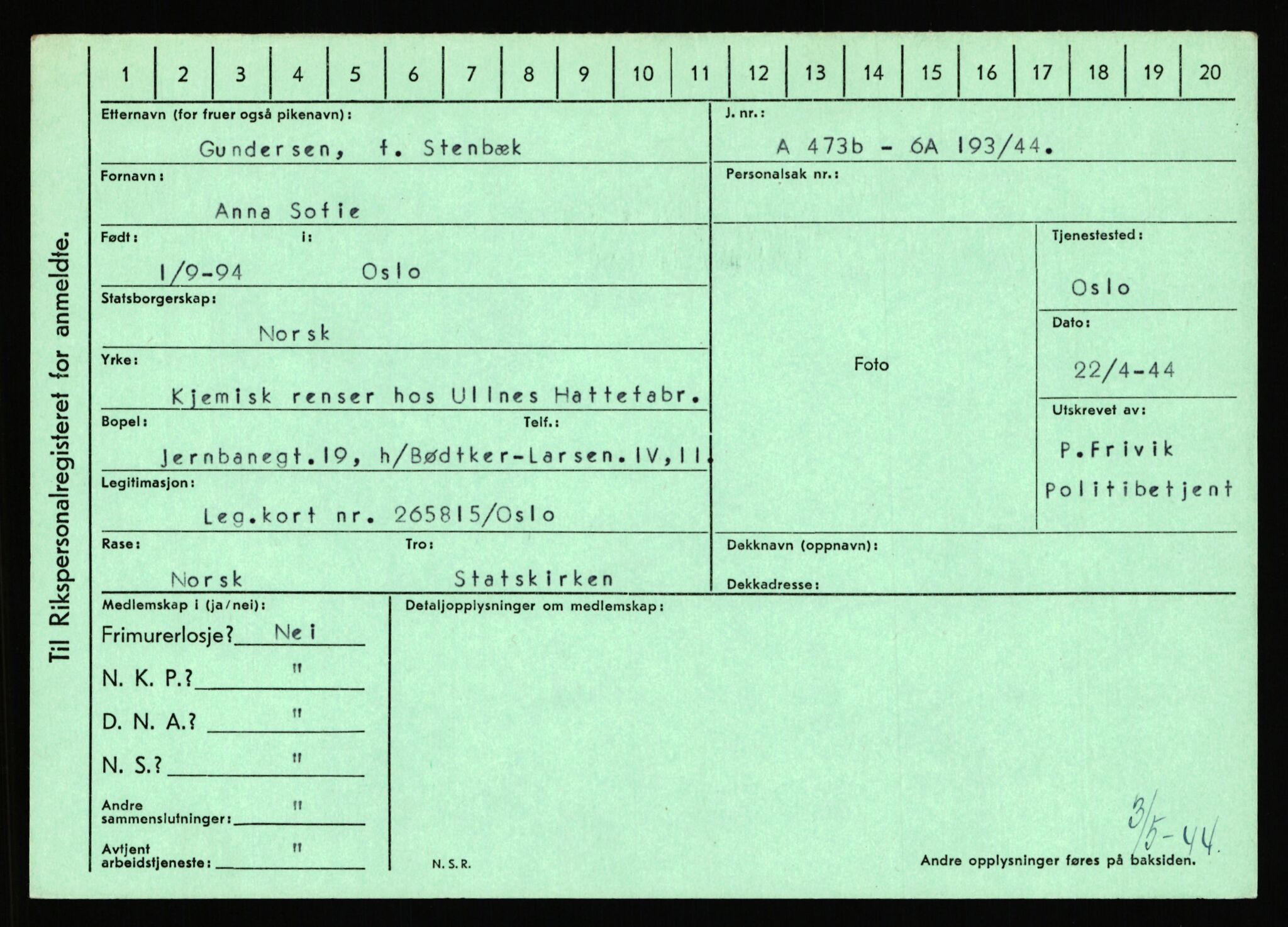 Statspolitiet - Hovedkontoret / Osloavdelingen, AV/RA-S-1329/C/Ca/L0005: Furali - Hamula, 1943-1945, p. 2887