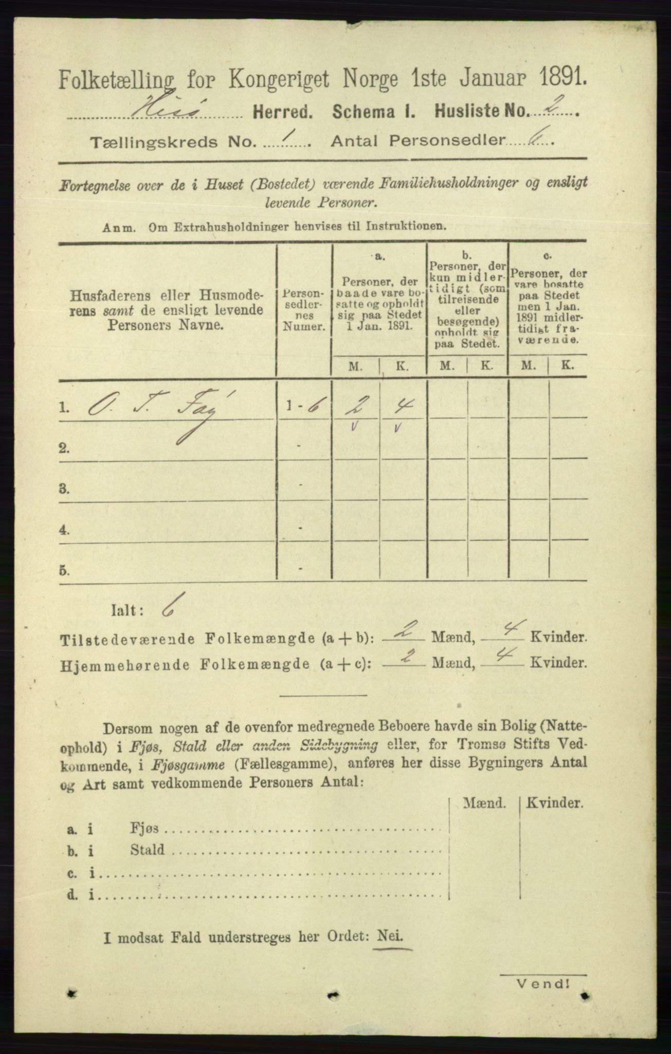 RA, 1891 census for 0922 Hisøy, 1891, p. 20