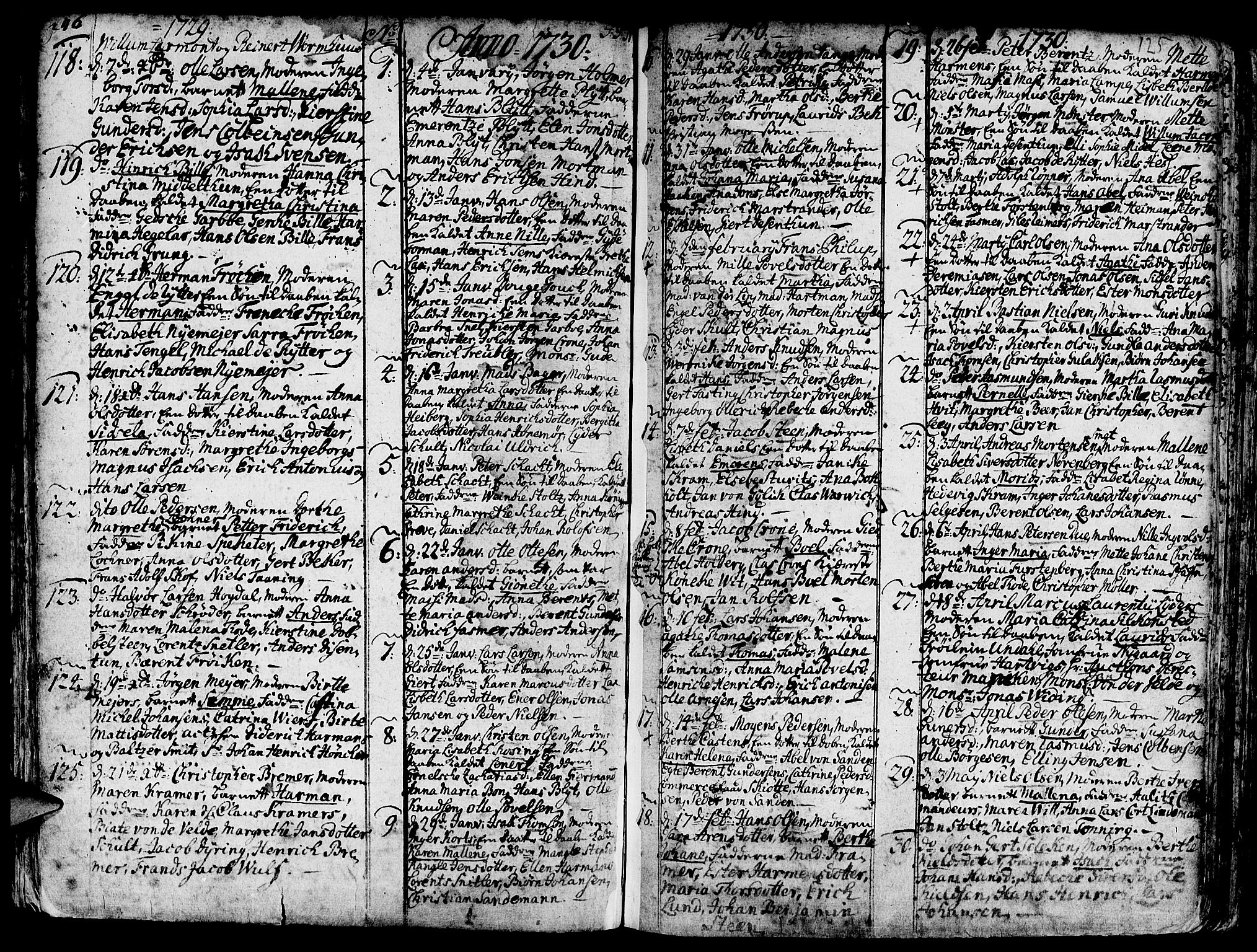 Nykirken Sokneprestembete, SAB/A-77101/H/Haa/L0003: Parish register (official) no. A 3, 1717-1764, p. 125