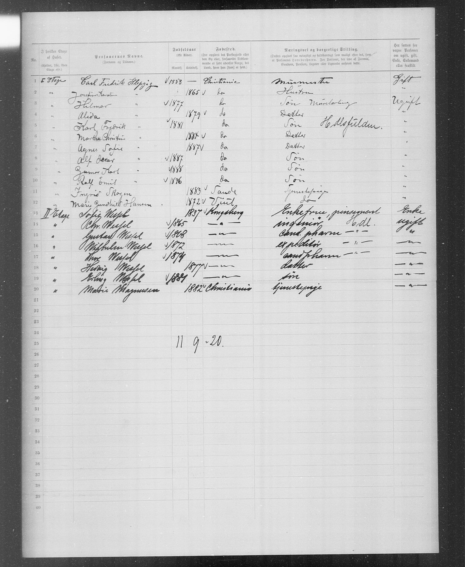 OBA, Municipal Census 1899 for Kristiania, 1899, p. 5669