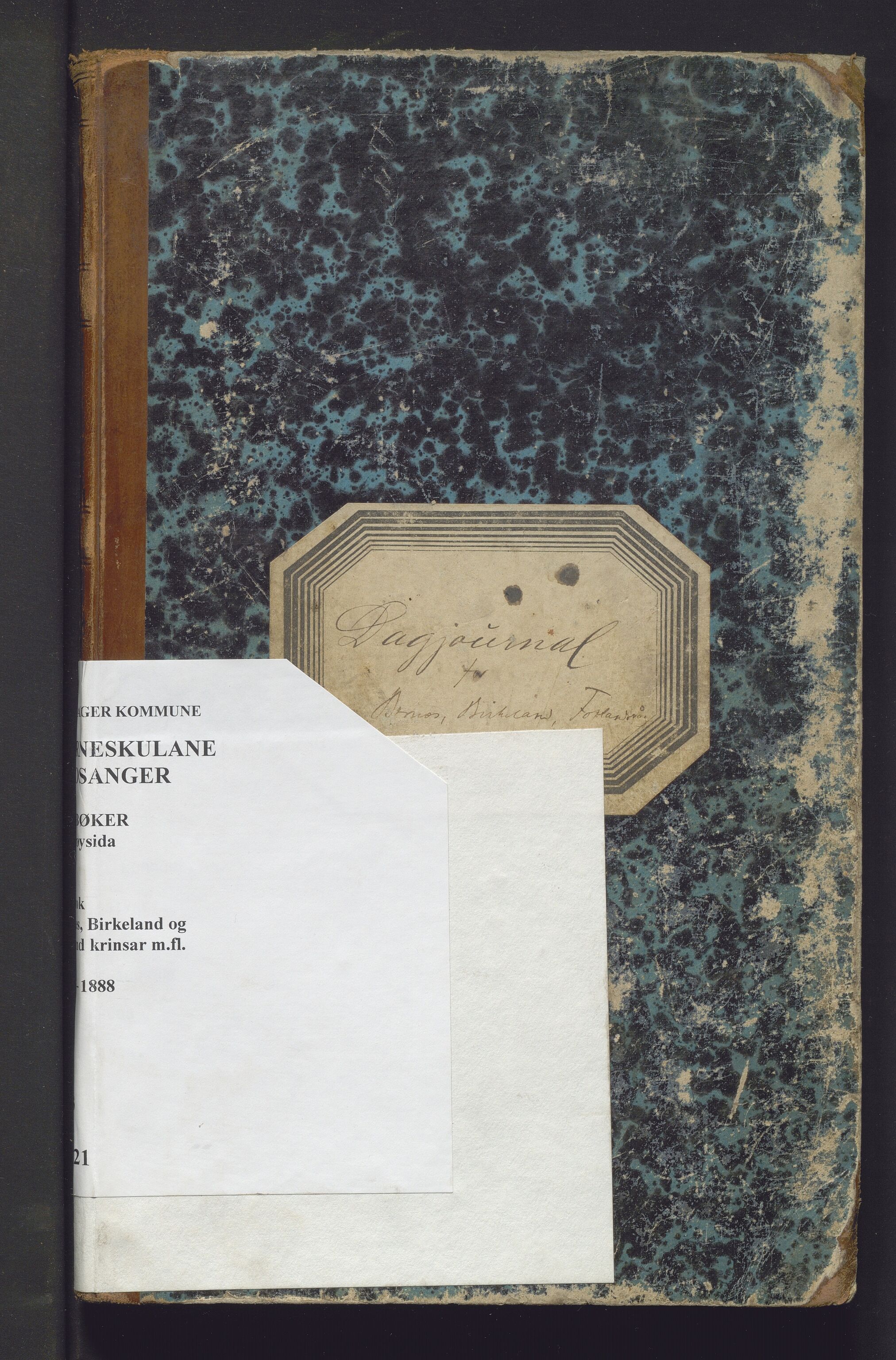 Hosanger kommune. Barneskulane, IKAH/1253a-231/G/Ga/L0021: Dagbok for Bernes, Birkeland og Fotland krinsar m.fl., 1881-1888