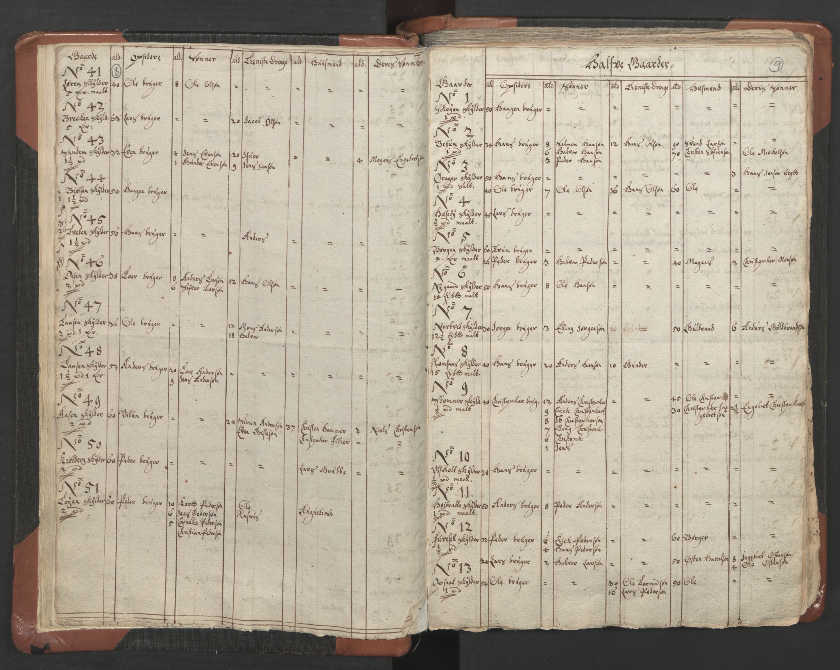 RA, Vicar's Census 1664-1666, no. 9: Bragernes deanery, 1664-1666, p. 8-9
