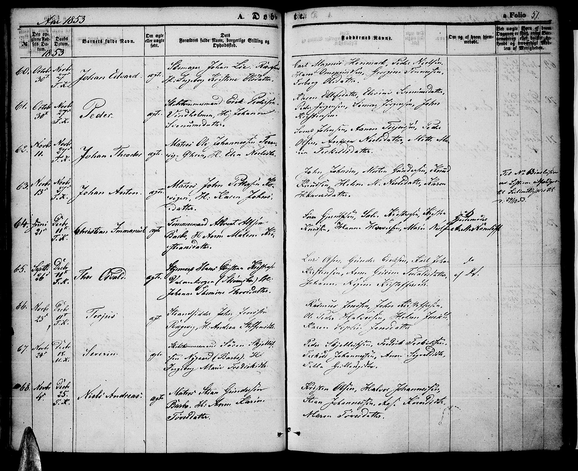 Tromøy sokneprestkontor, AV/SAK-1111-0041/F/Fa/L0005: Parish register (official) no. A 5, 1847-1856, p. 51