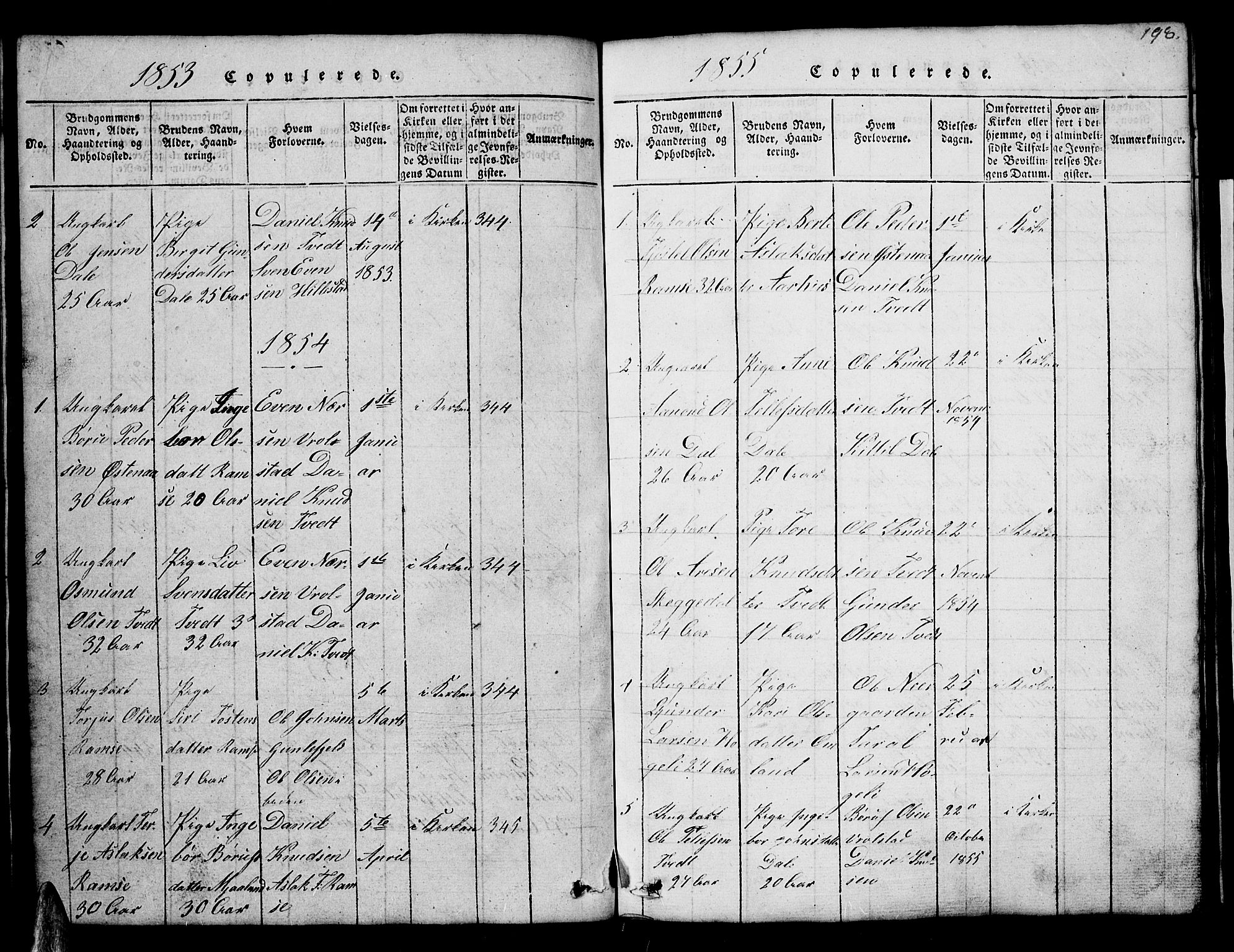 Åmli sokneprestkontor, AV/SAK-1111-0050/F/Fb/Fbb/L0001: Parish register (copy) no. B 1, 1816-1889, p. 198