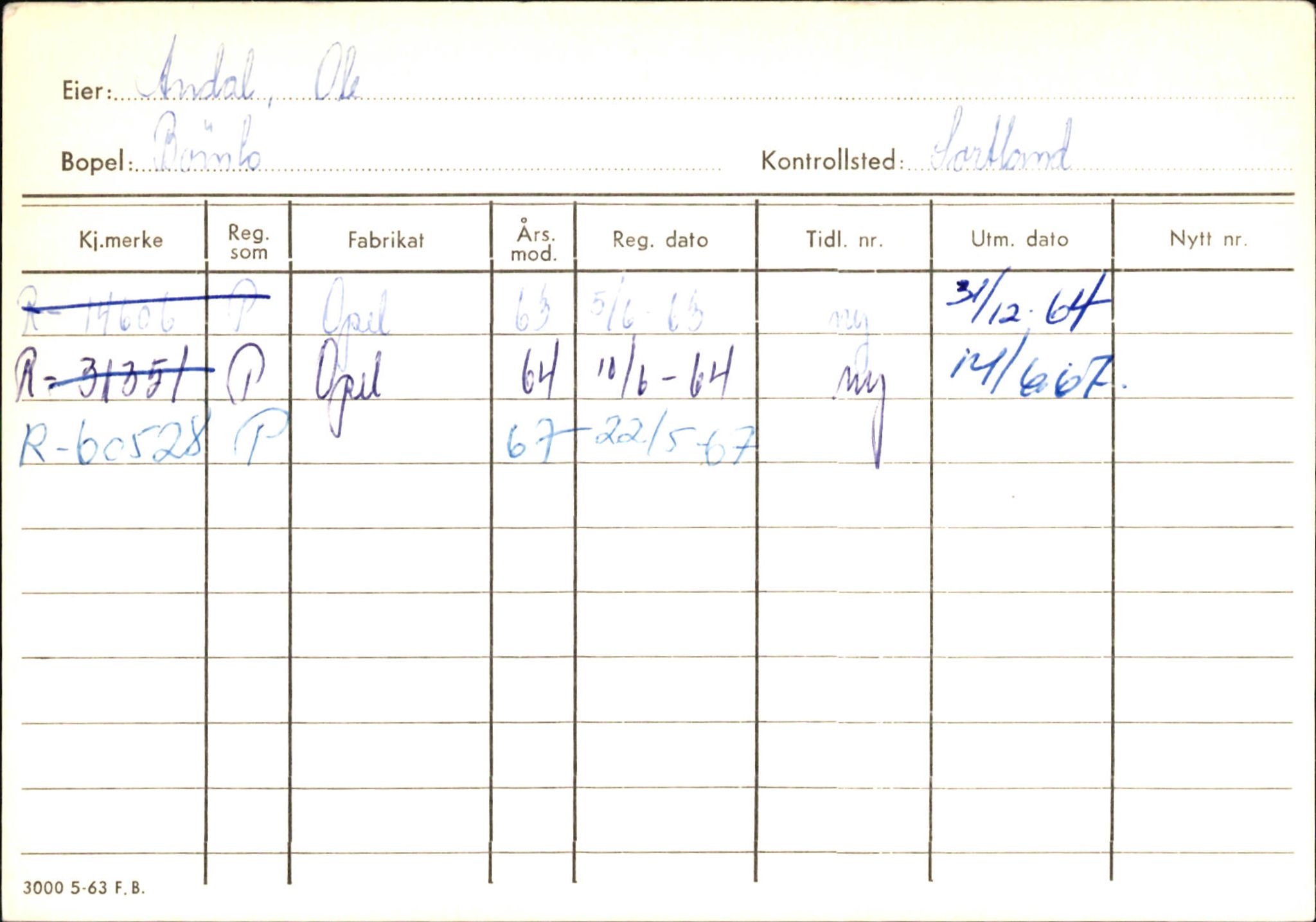 Statens vegvesen, Hordaland vegkontor, SAB/A-5201/2/Ha/L0001: R-eierkort A, 1920-1971, p. 899