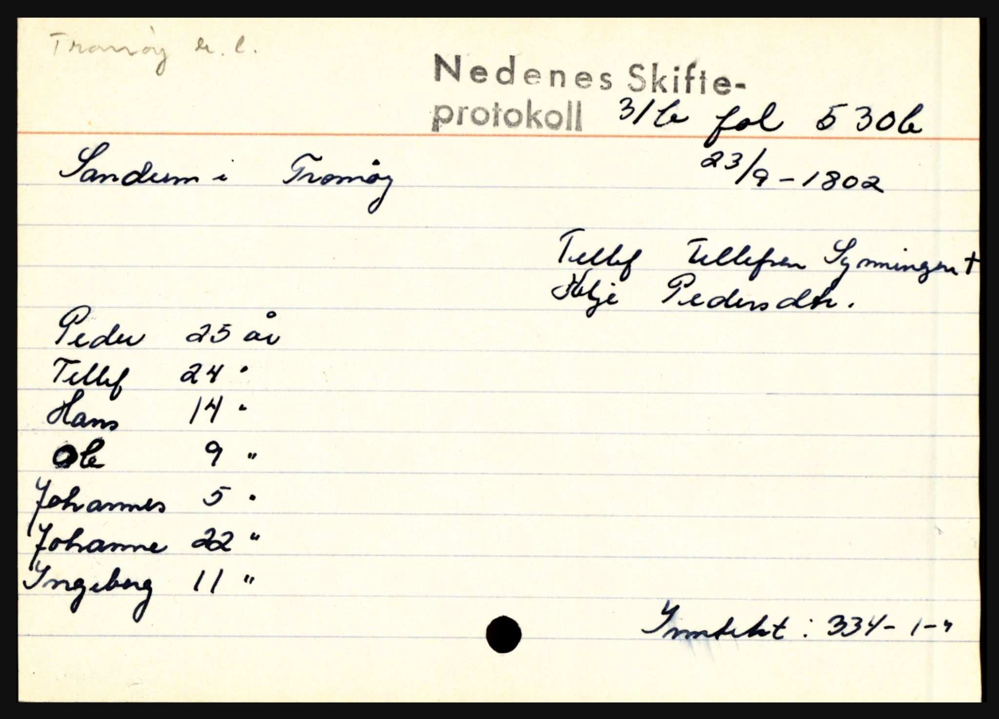 Nedenes sorenskriveri før 1824, AV/SAK-1221-0007/H, p. 25559