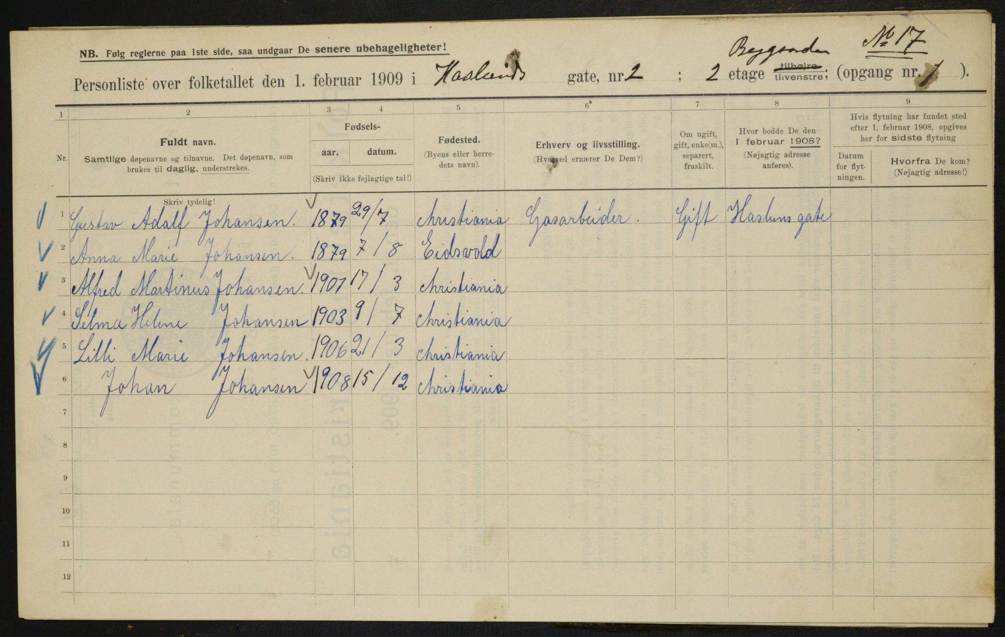 OBA, Municipal Census 1909 for Kristiania, 1909, p. 24228