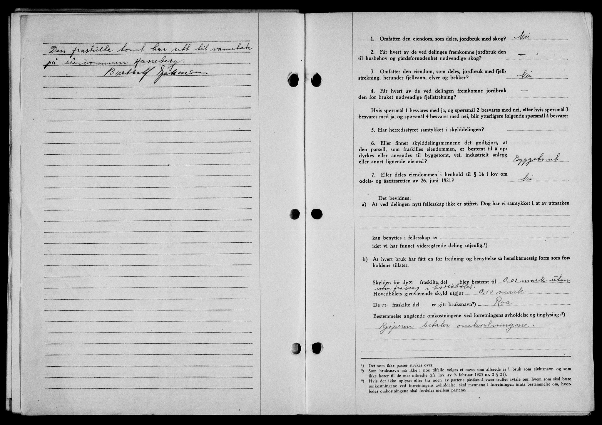 Lofoten sorenskriveri, SAT/A-0017/1/2/2C/L0015a: Mortgage book no. 15a, 1946-1947, Diary no: : 1638/1946