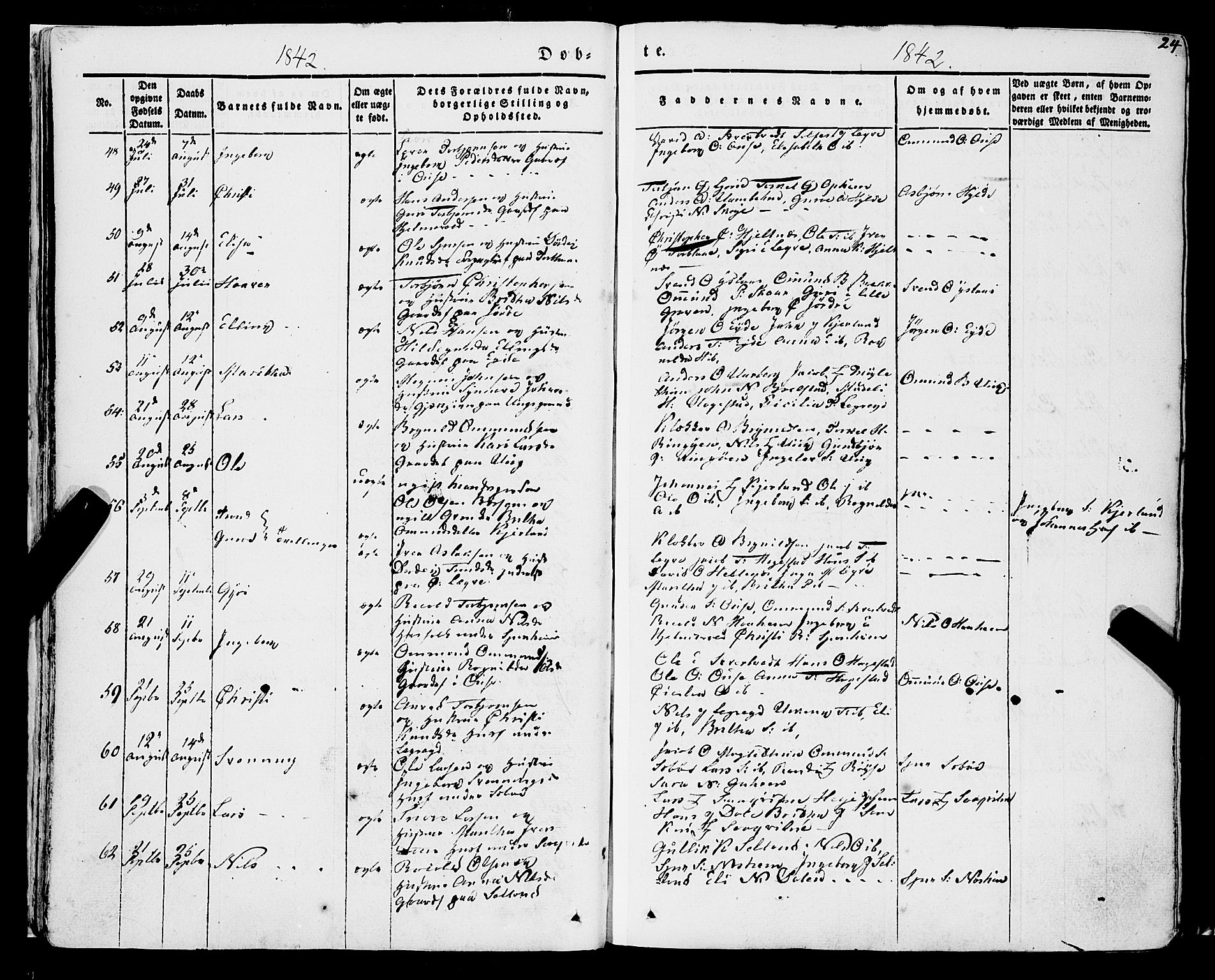 Ulvik sokneprestembete, AV/SAB-A-78801/H/Haa: Parish register (official) no. A 12, 1839-1853, p. 24