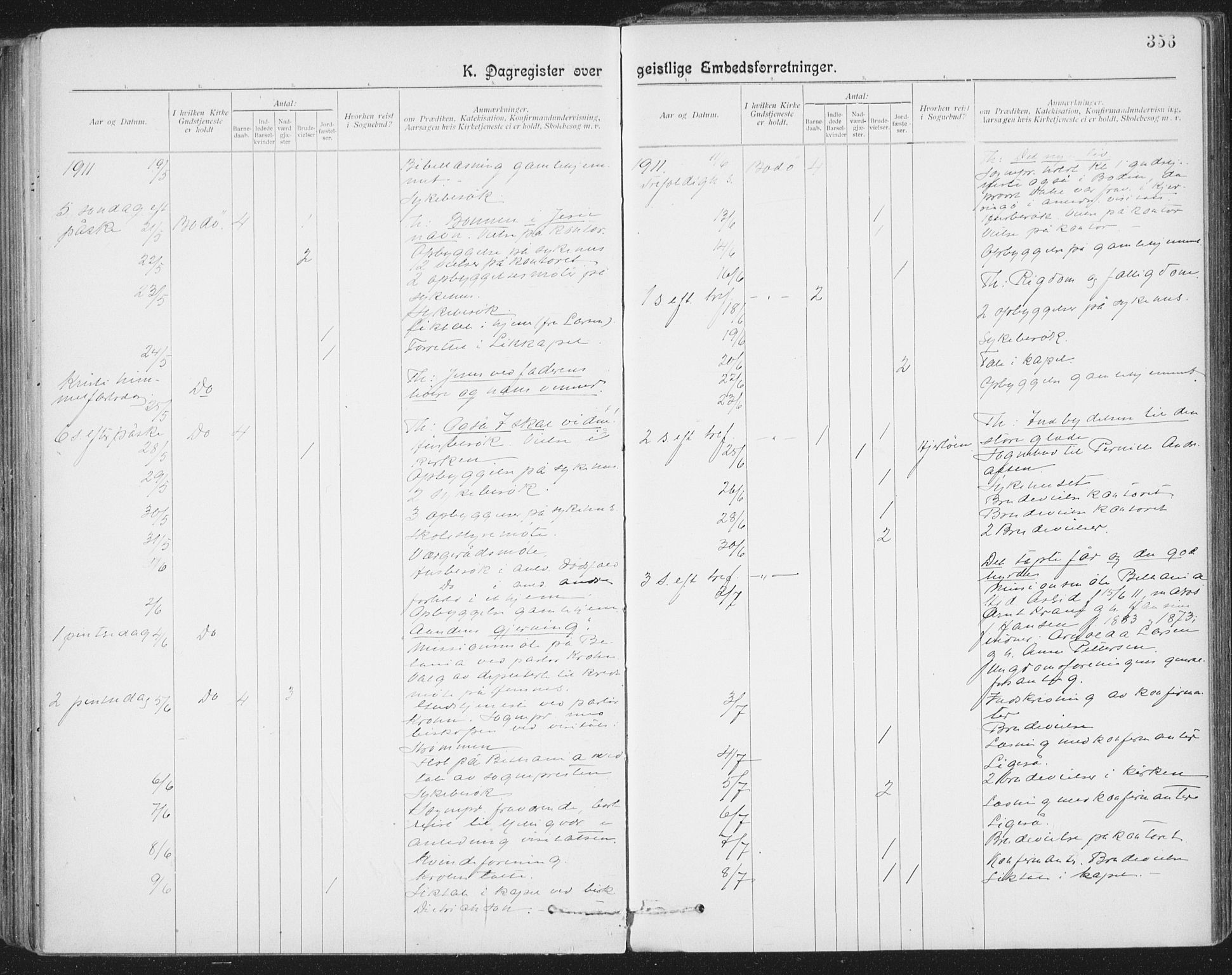 Ministerialprotokoller, klokkerbøker og fødselsregistre - Nordland, AV/SAT-A-1459/801/L0012: Parish register (official) no. 801A12, 1900-1916, p. 356